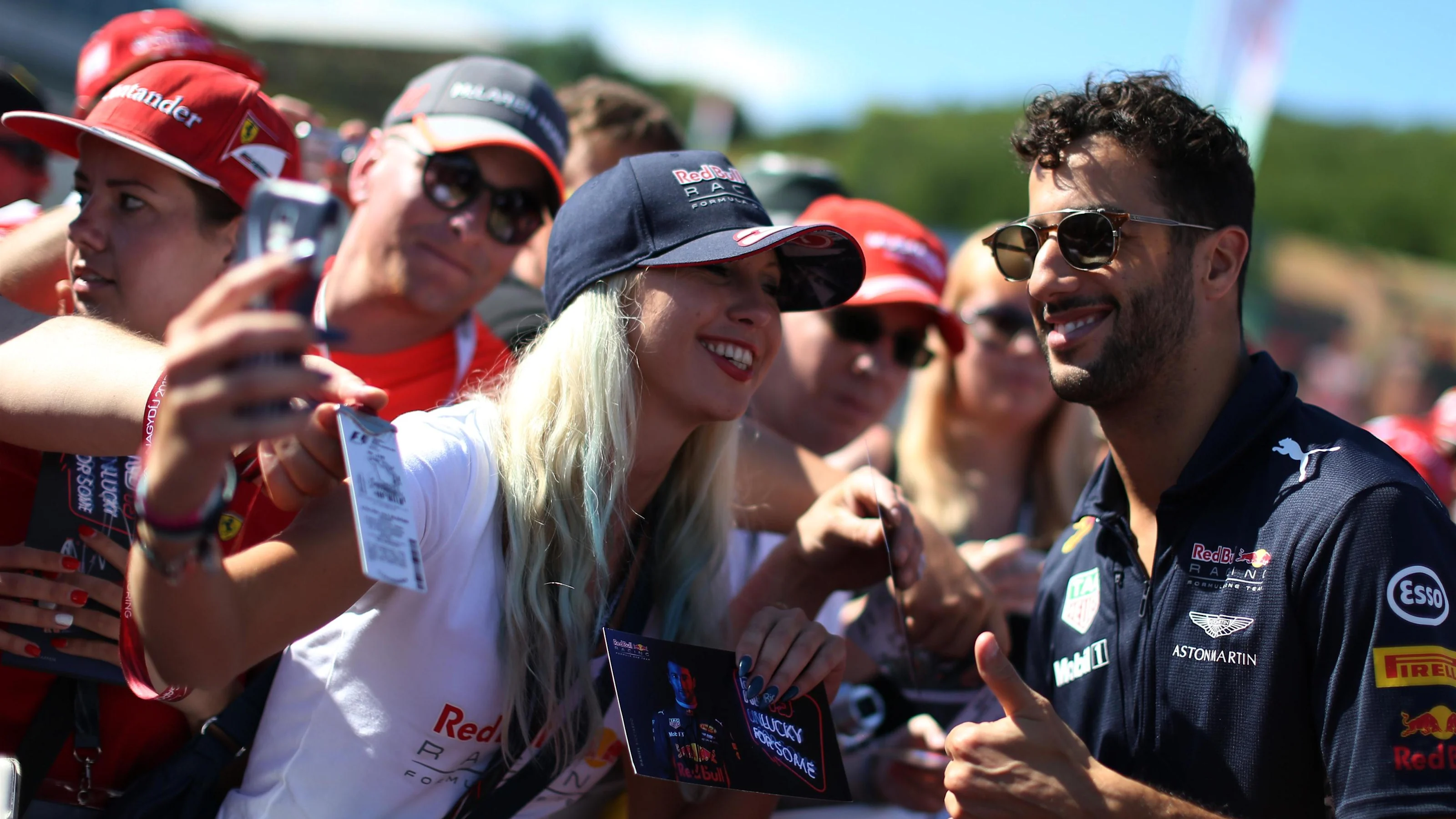 Daniel Ricciardo (AUS) Red Bull Racing fans selfie at Formula One World Championship, Rd11,