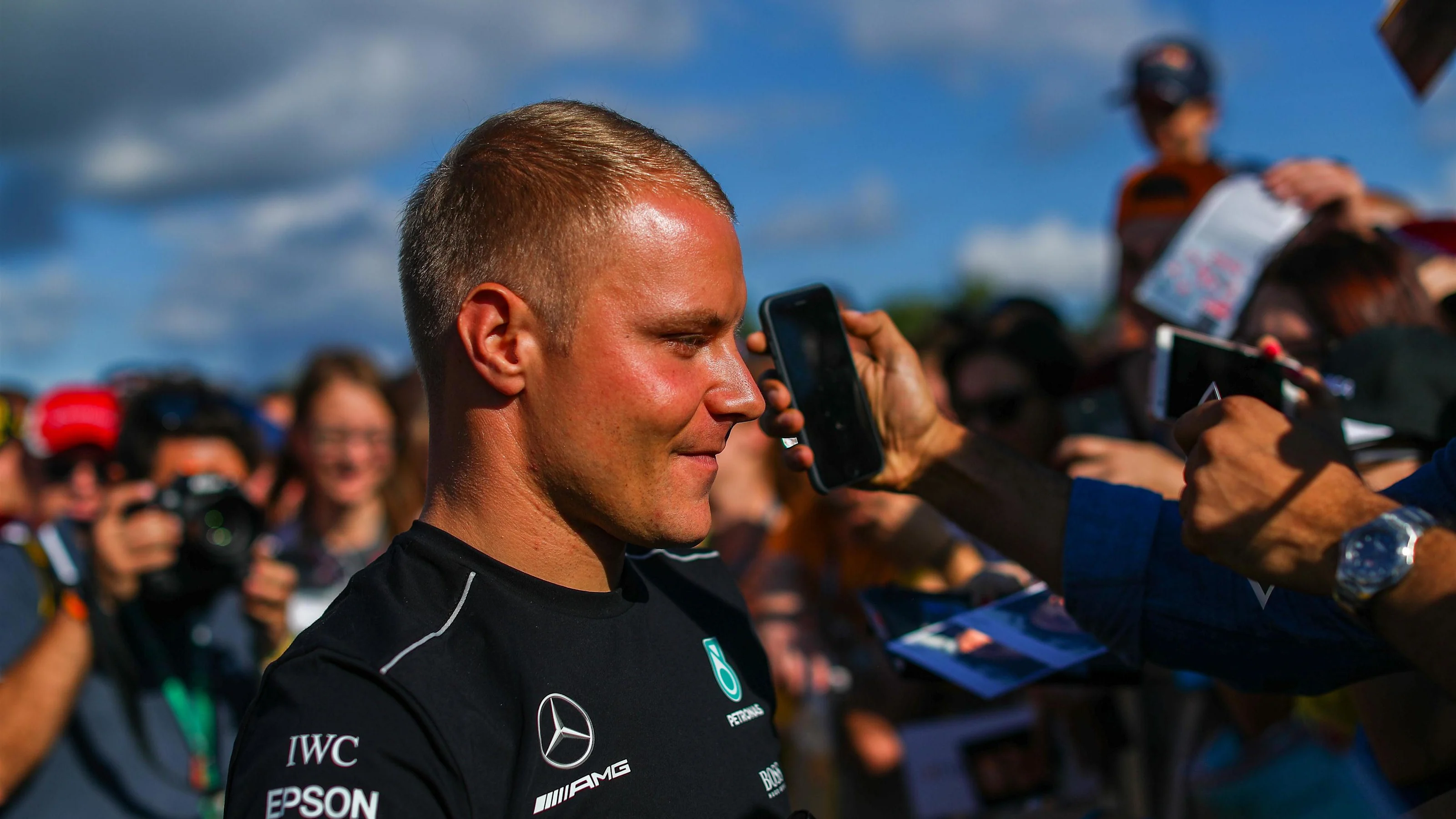 Valtteri Bottas (FIN) Mercedes AMG F1 signs autographs for the fans at the autograph session at