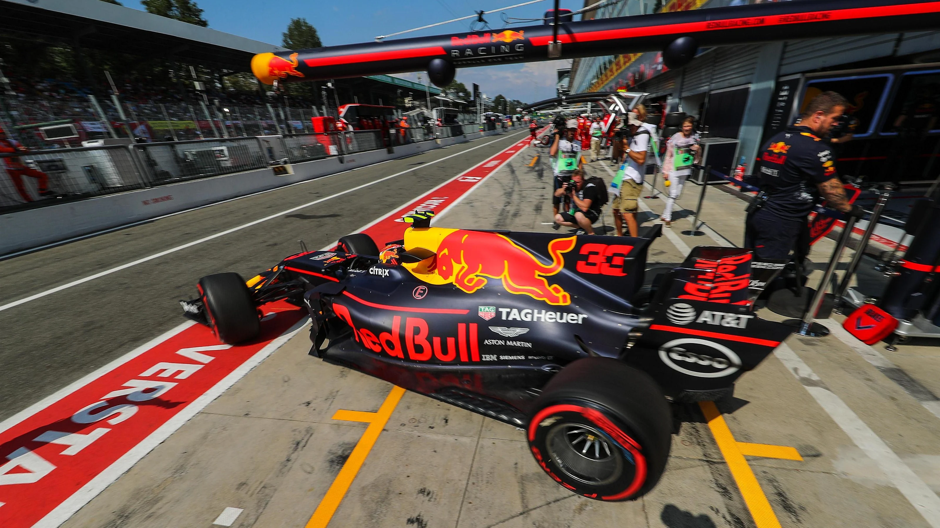 Max Verstappen (NED) Red Bull Racing RB13 at Formula One World Championship, Rd13, Italian Grand