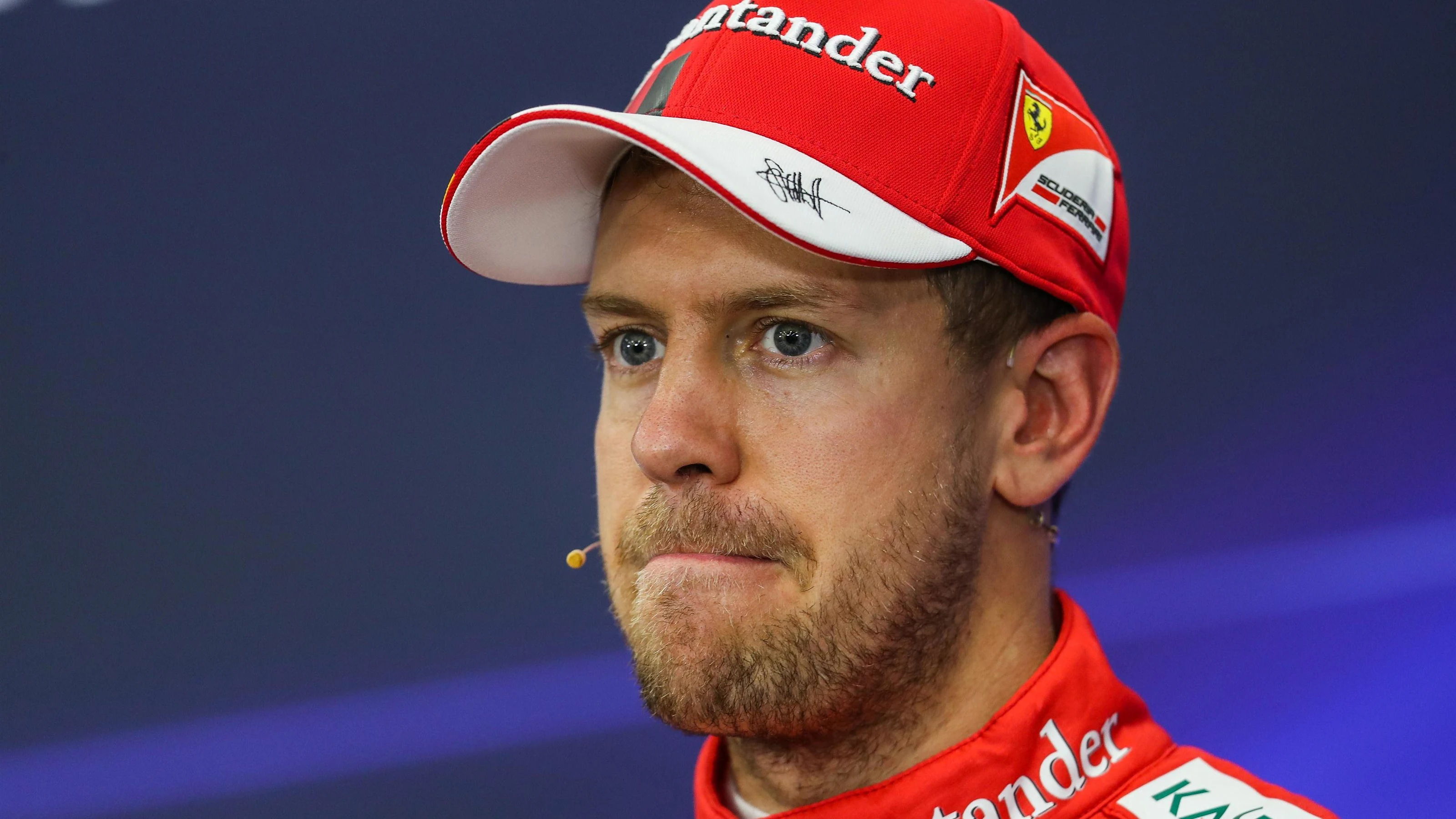 Sebastian Vettel (GER) Ferrari in the Press Conference at Formula One World Championship, Rd16,