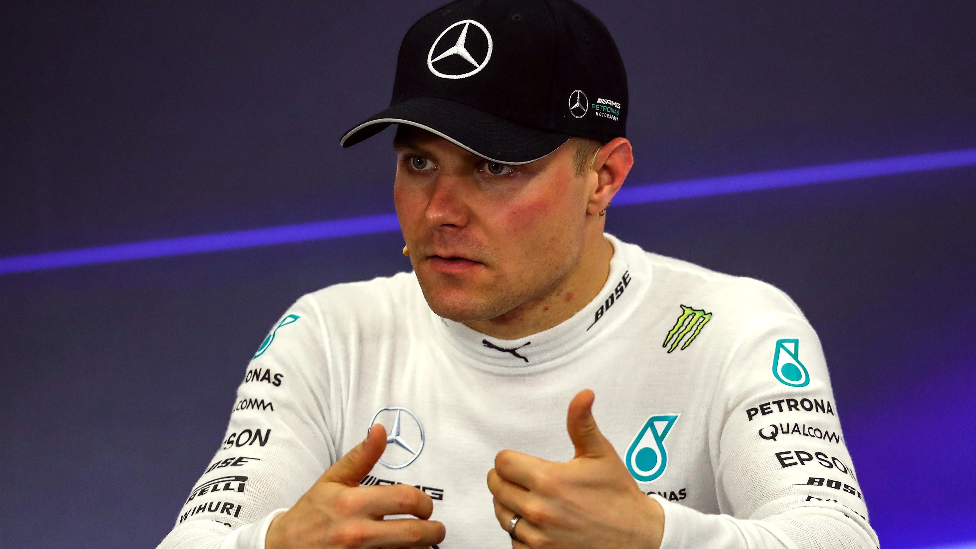 Valtteri Bottas (FIN) Mercedes AMG F1 in the Press Conference at Formula One World Championship,