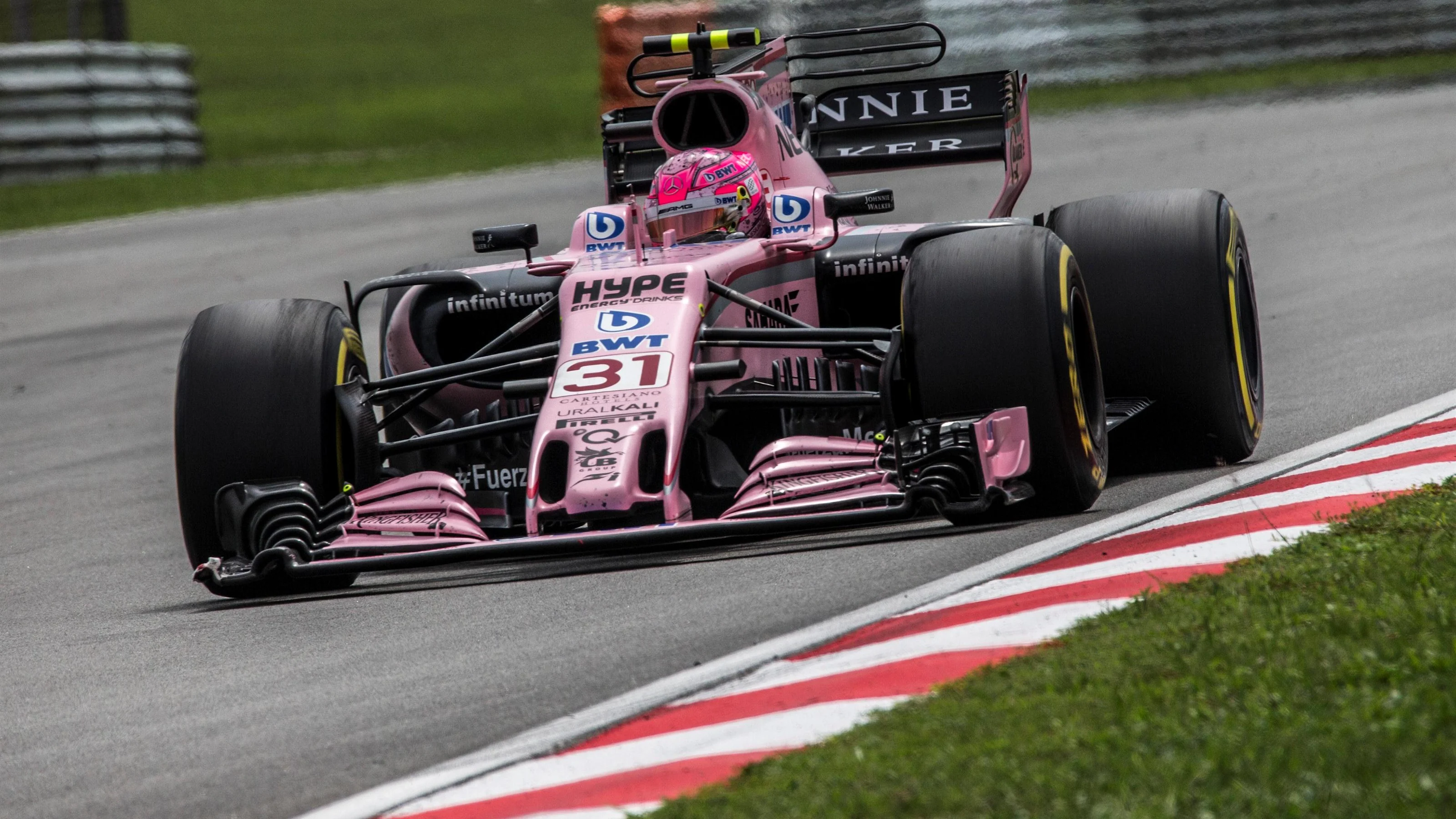 Esteban Ocon (FRA) Force India VJM10 at Formula One World Championship, Rd15, Malaysian Grand Prix,