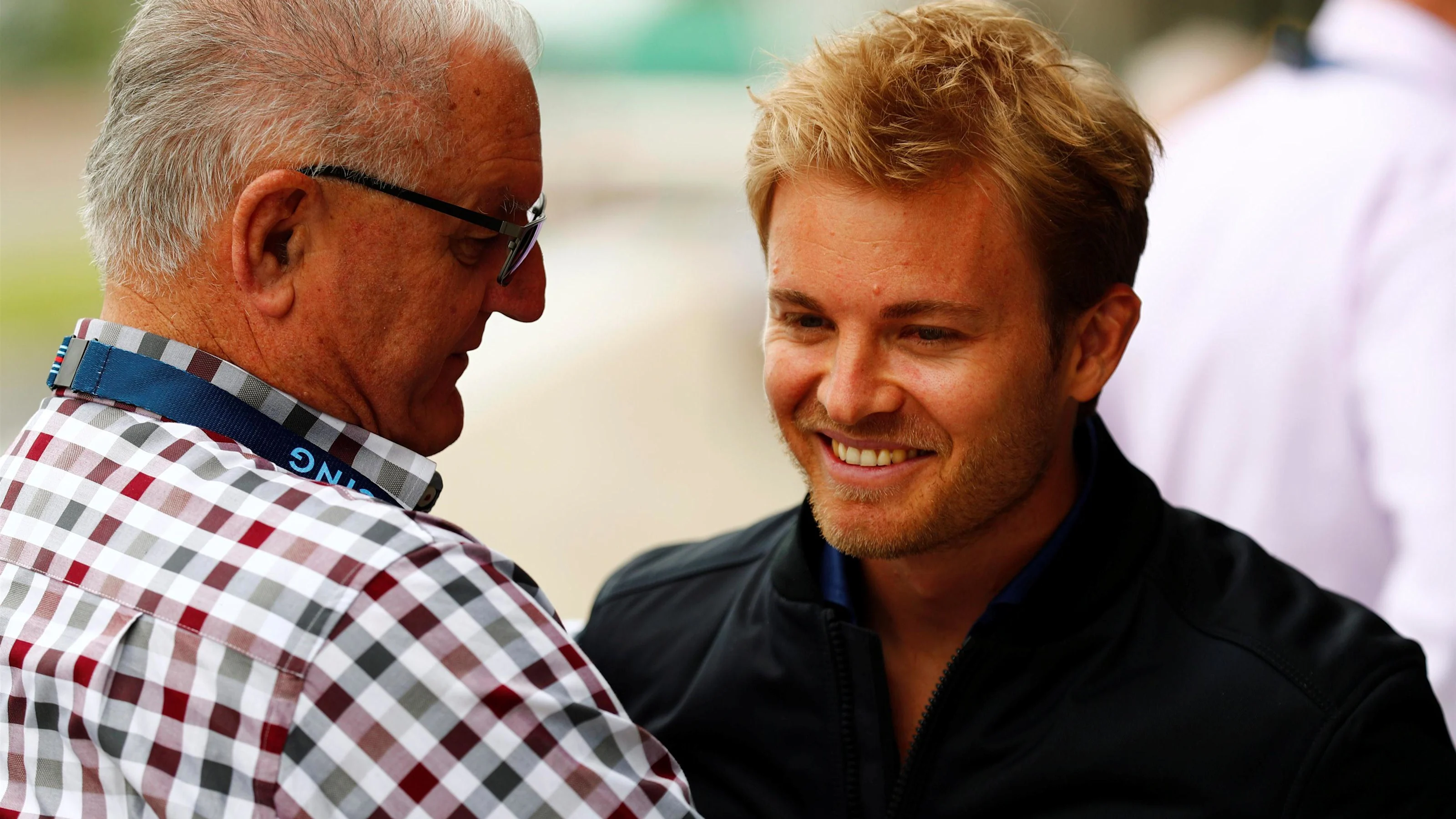 Nico Rosberg (GER) Mercedes-Benz Ambassador with Alan Webber (AUS), father of Mark Webber (AUS) at