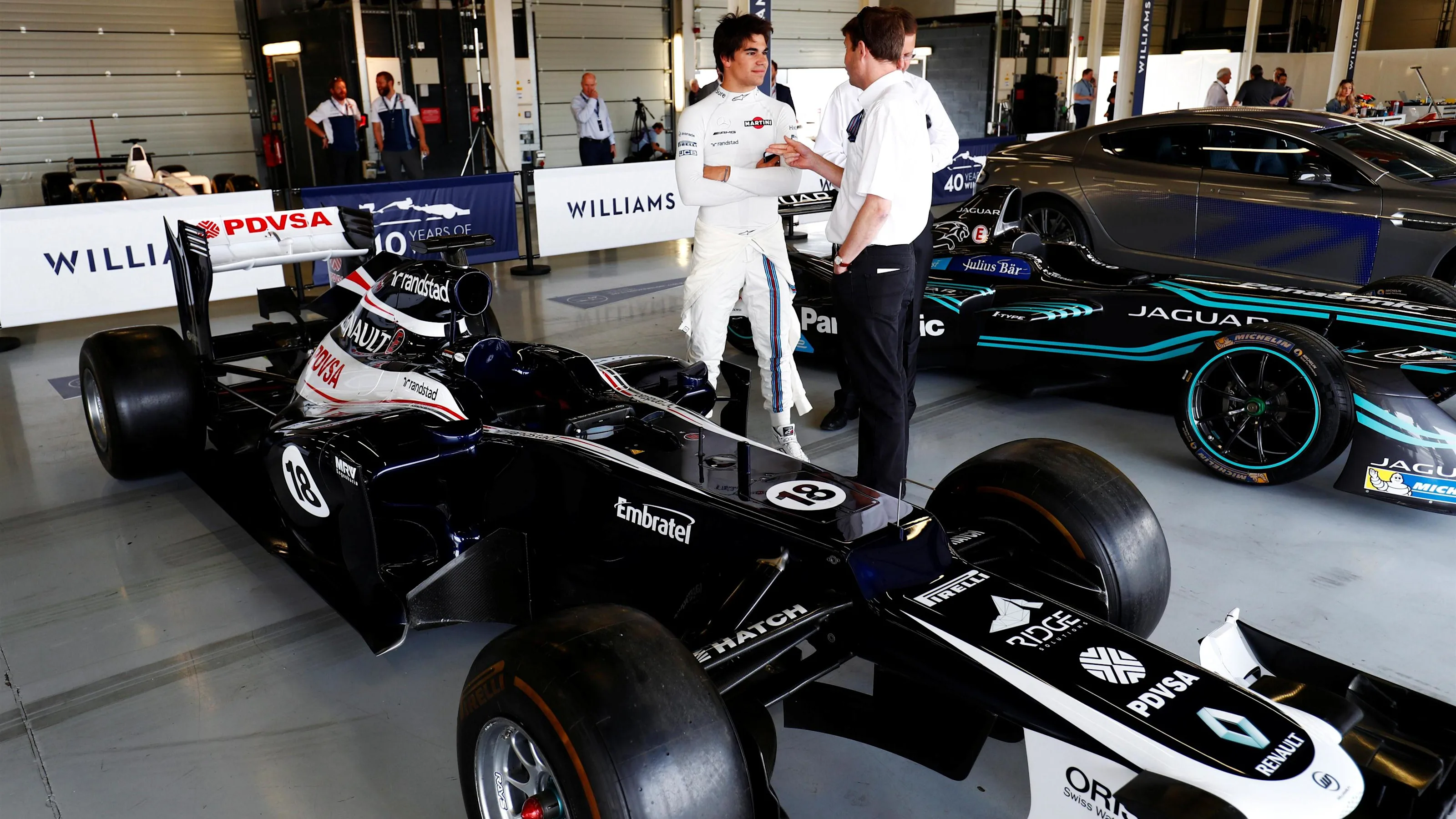 Lance Stroll (CDN) Williams and Williams Renault FW34 at Williams British Grand Prix Preview Day,