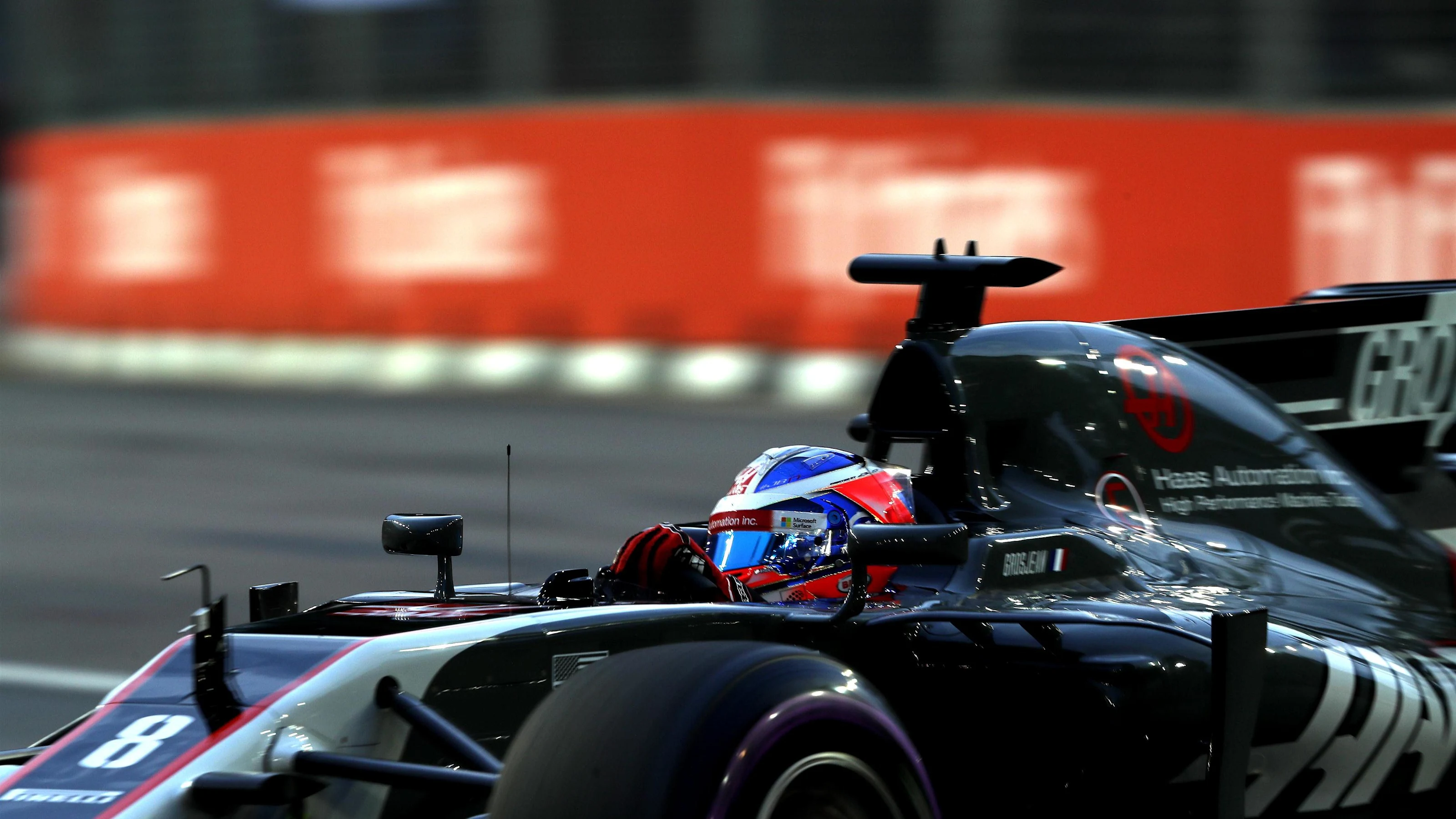 Romain Grosjean (FRA) Haas VF-17 at Formula One World Championship, Rd14, Singapore Grand Prix,