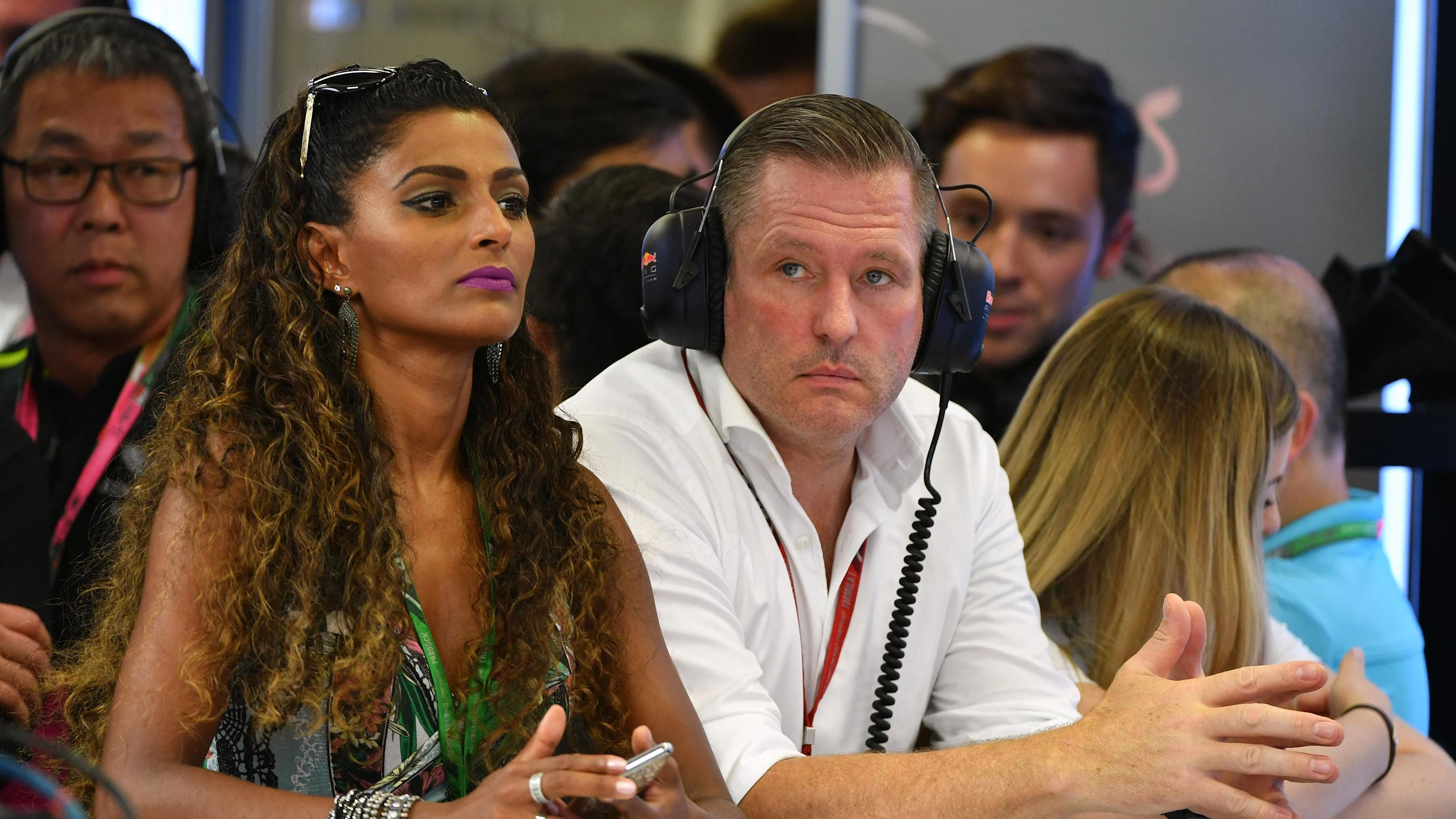Jos Verstappen (NDL) and girlfriend Amanda Sodre (BRA) Model at Formula One World Championship,