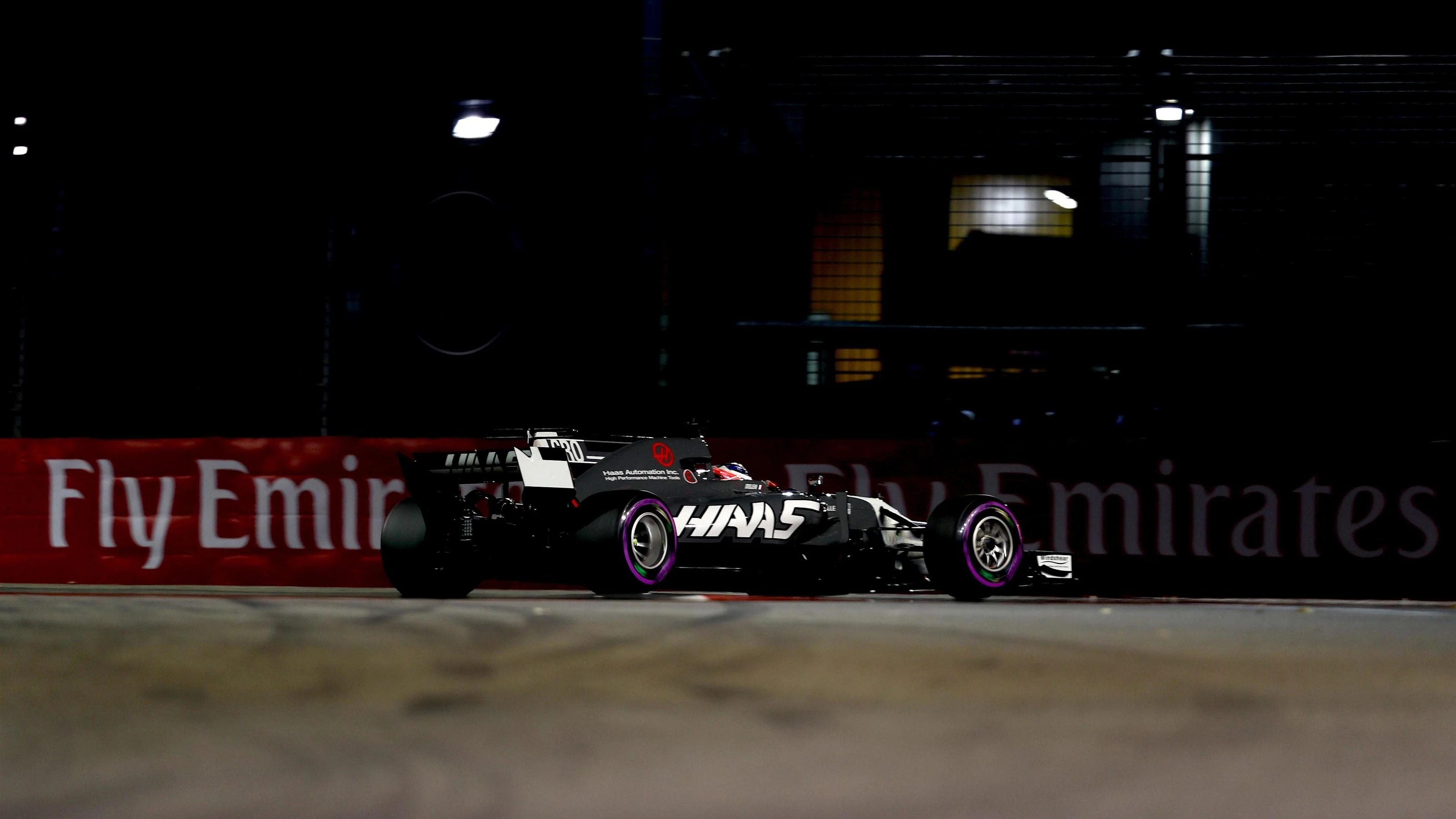 Romain Grosjean (FRA) Haas VF-17 at Formula One World Championship, Rd14, Singapore Grand Prix,
