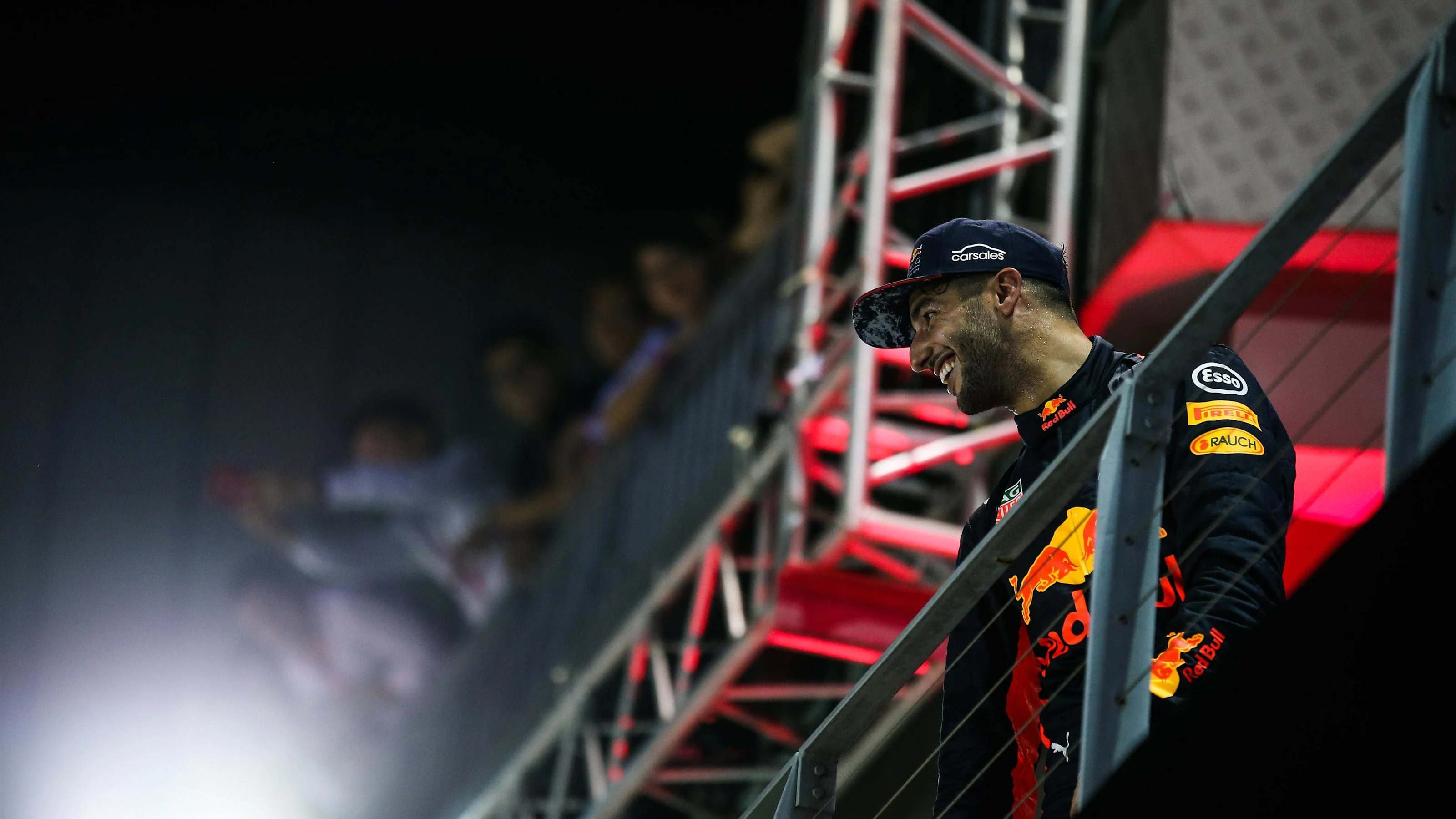 Daniel Ricciardo (AUS) Red Bull Racing celebrates On the podium at Formula One World Championship,