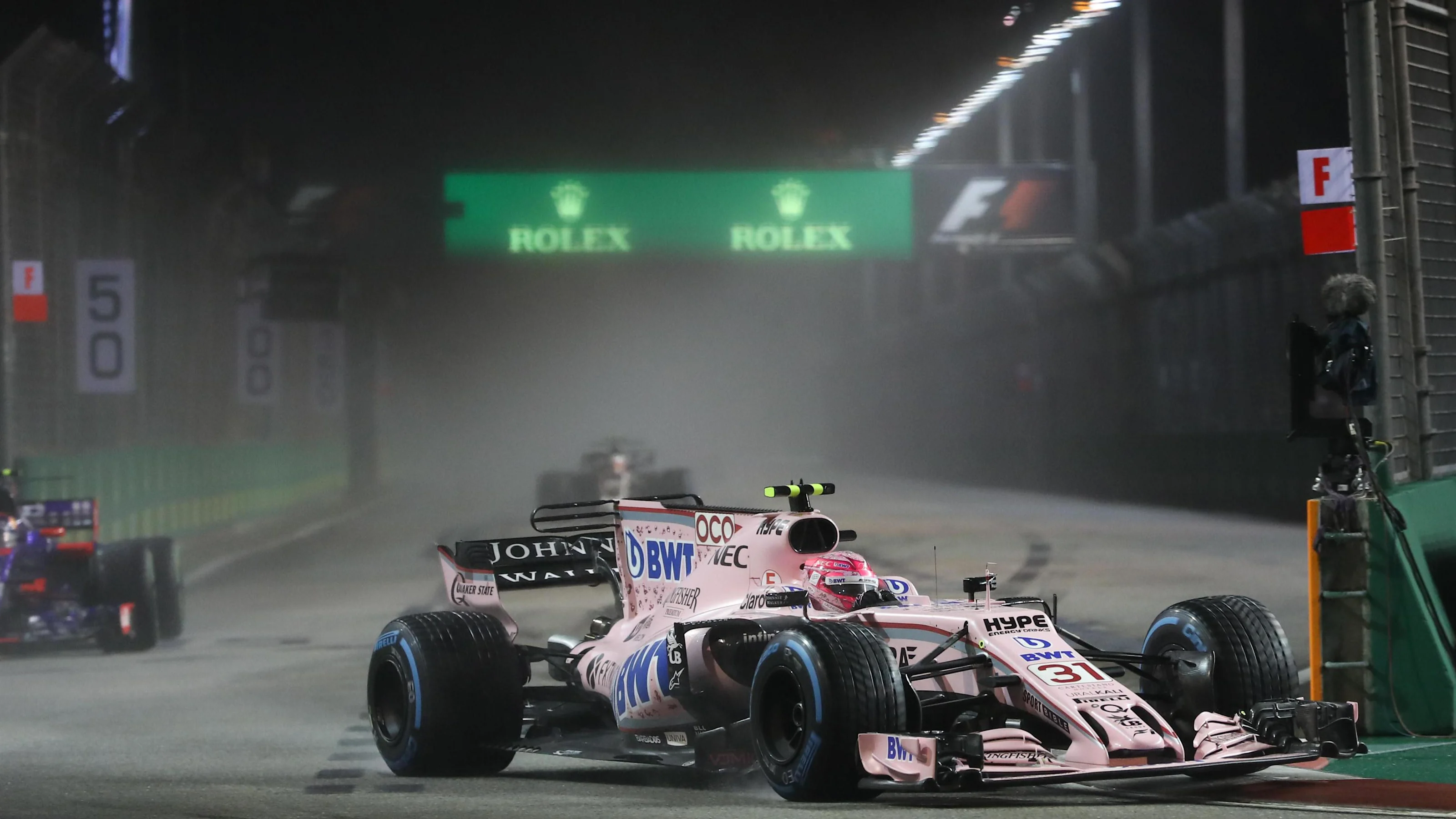 Esteban Ocon (FRA) Force India VJM10 at Formula One World Championship, Rd14, Singapore Grand Prix,