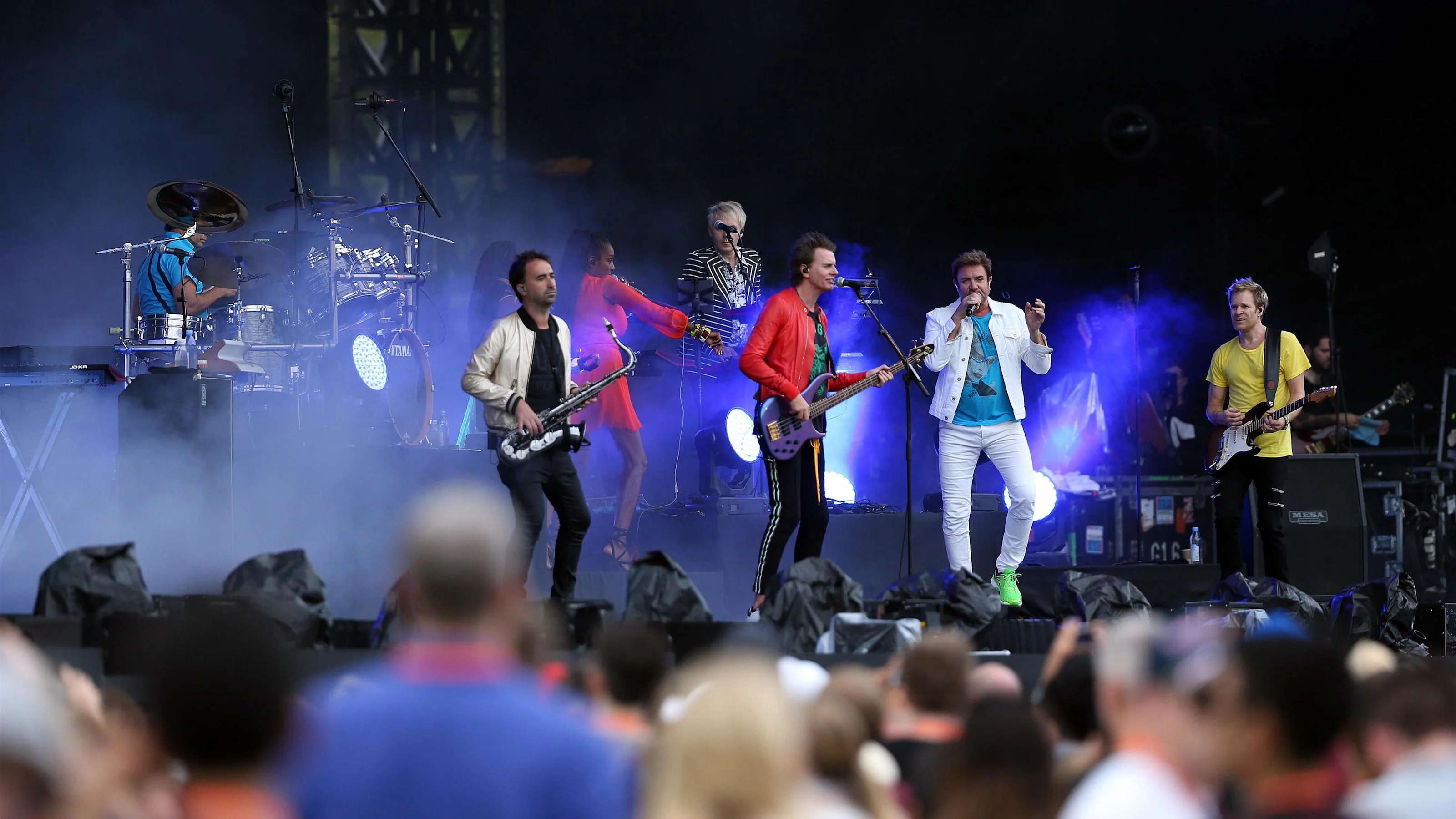 Duran Duran in concert at Formula One World Championship, Rd14, Singapore Grand Prix, Race, Marina