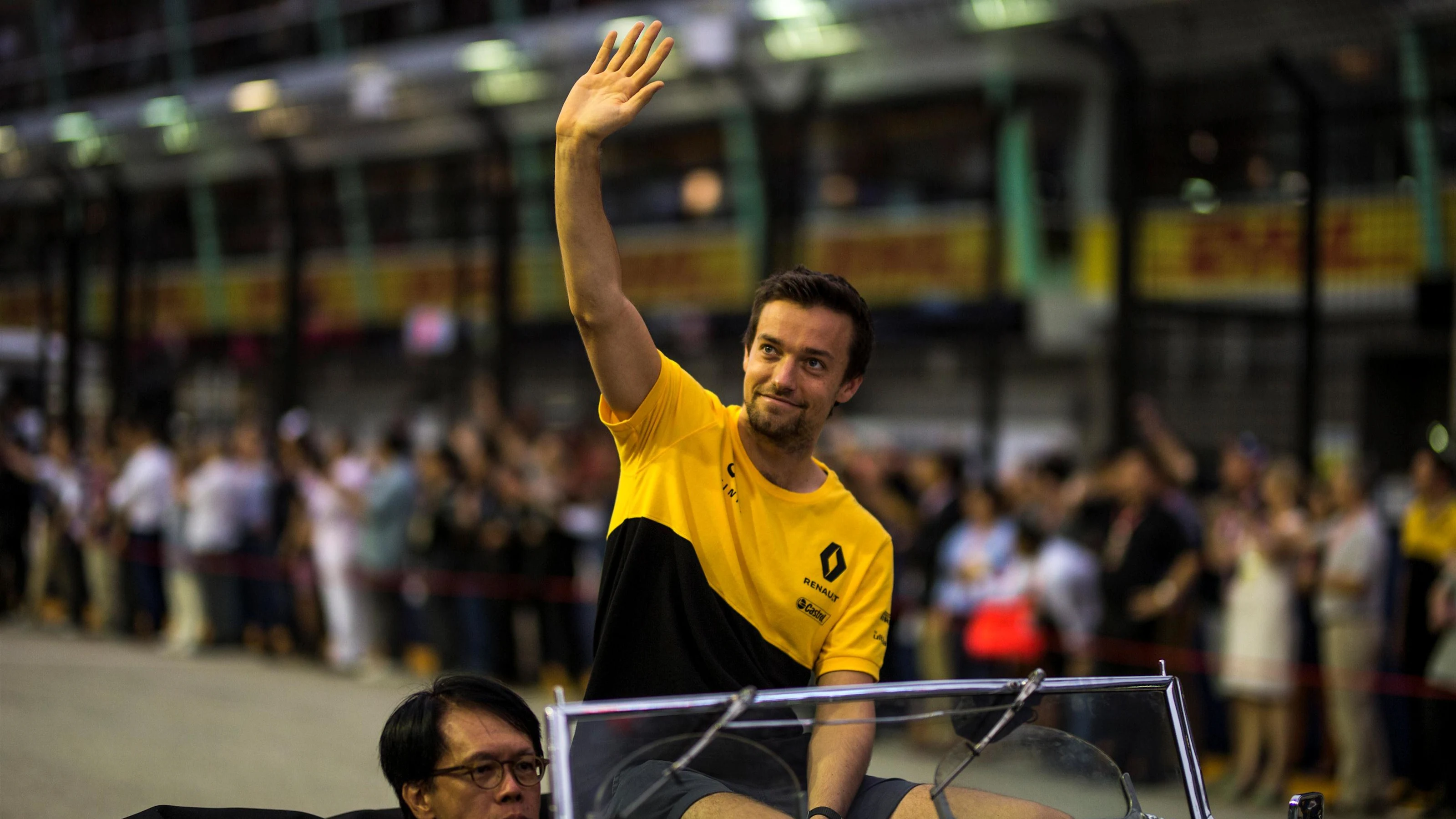 Jolyon Palmer (GBR) Renault Sport F1 Team on the drivers parade at Formula One World Championship,