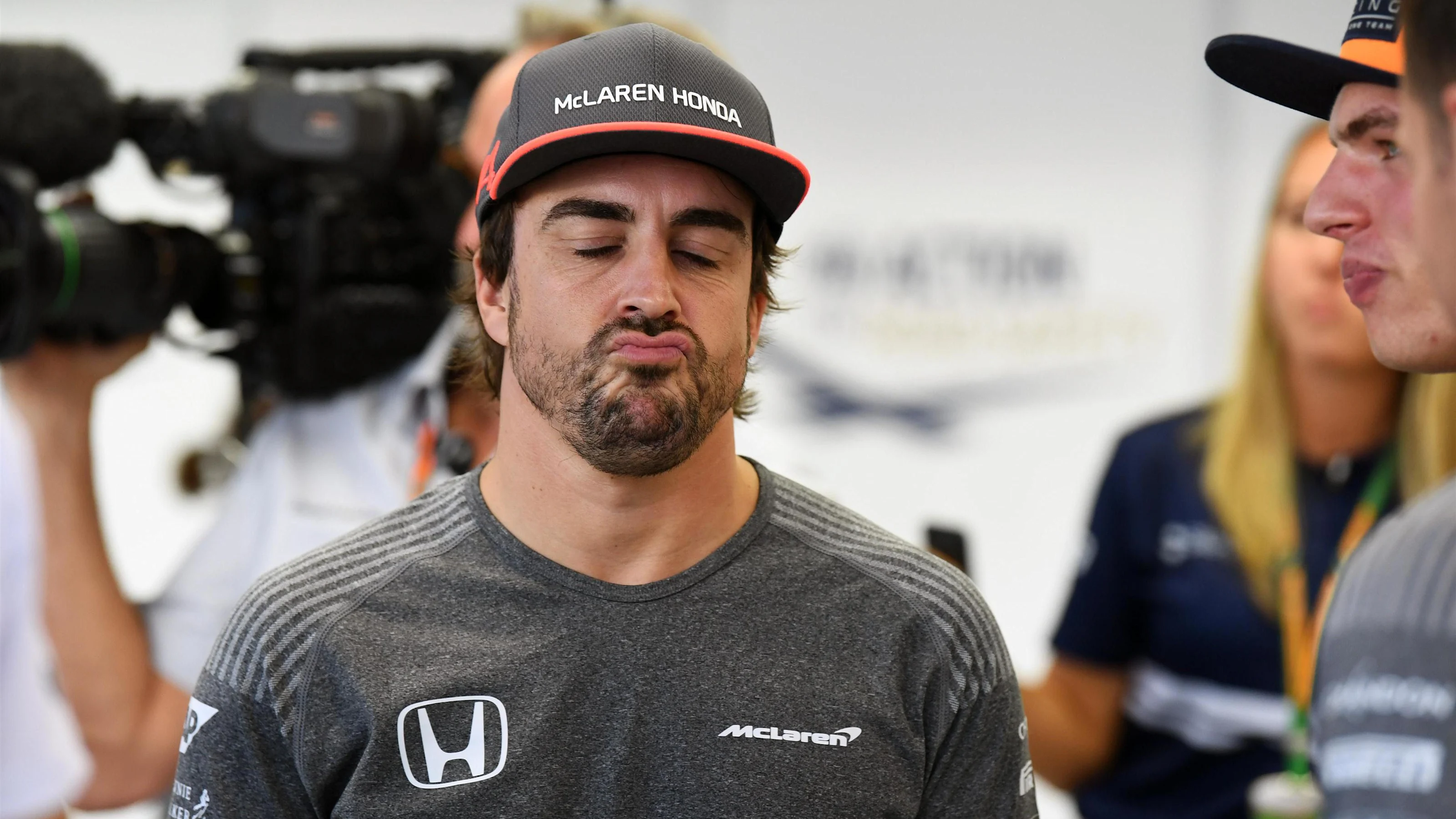 Fernando Alonso (ESP) McLaren on the drivers parade at Formula One World Championship, Rd14,