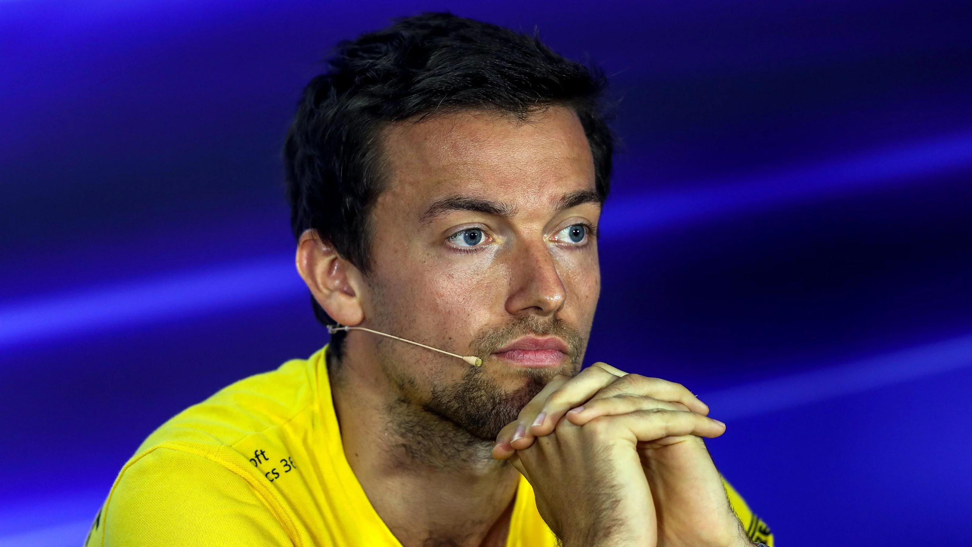 Jolyon Palmer (GBR) Renault Sport F1 Team in the Press Conference at Formula One World