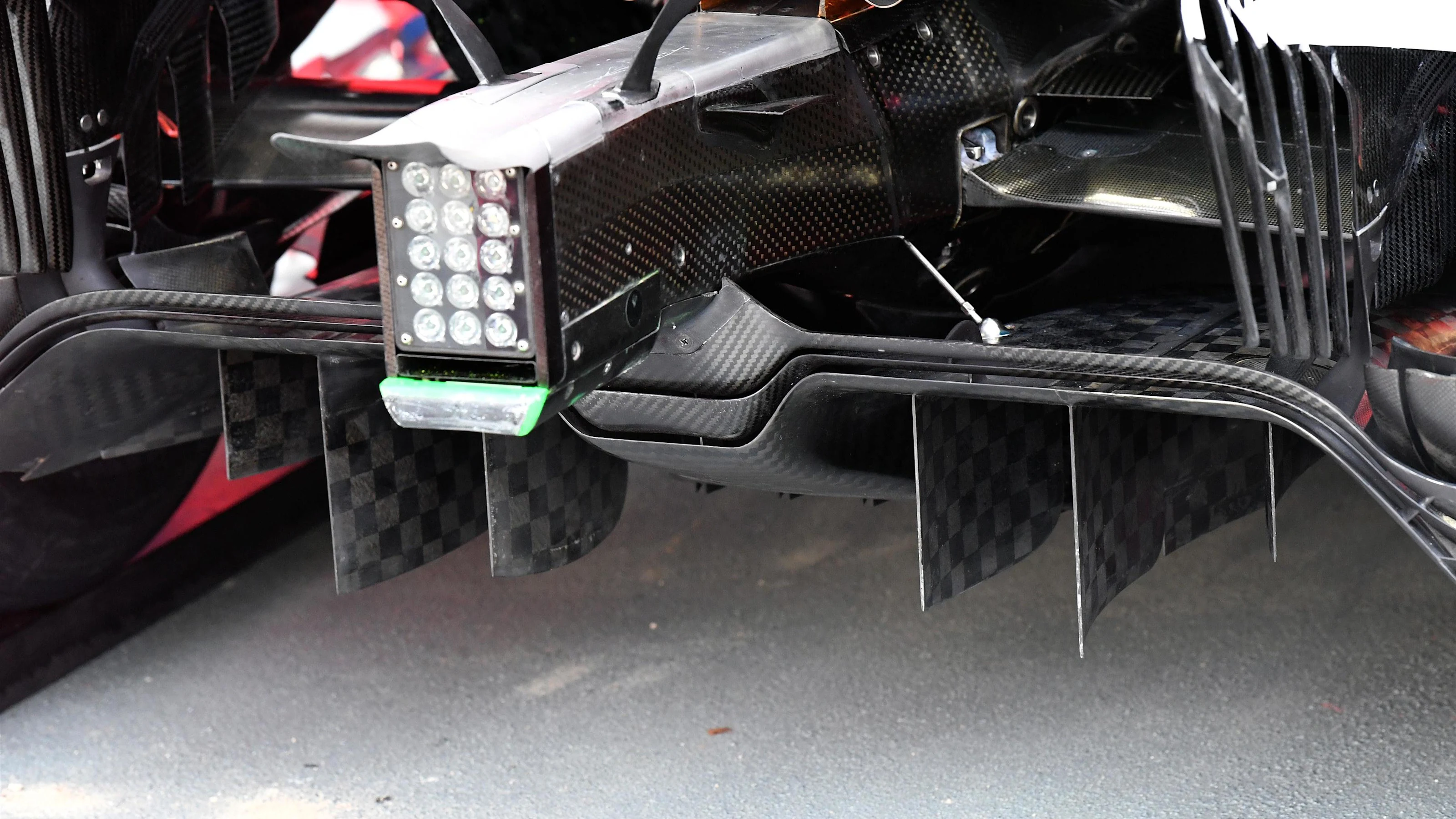 Ferrari SF70-H rear diffuser detail at Formula One World Championship, Rd14, Singapore Grand Prix,