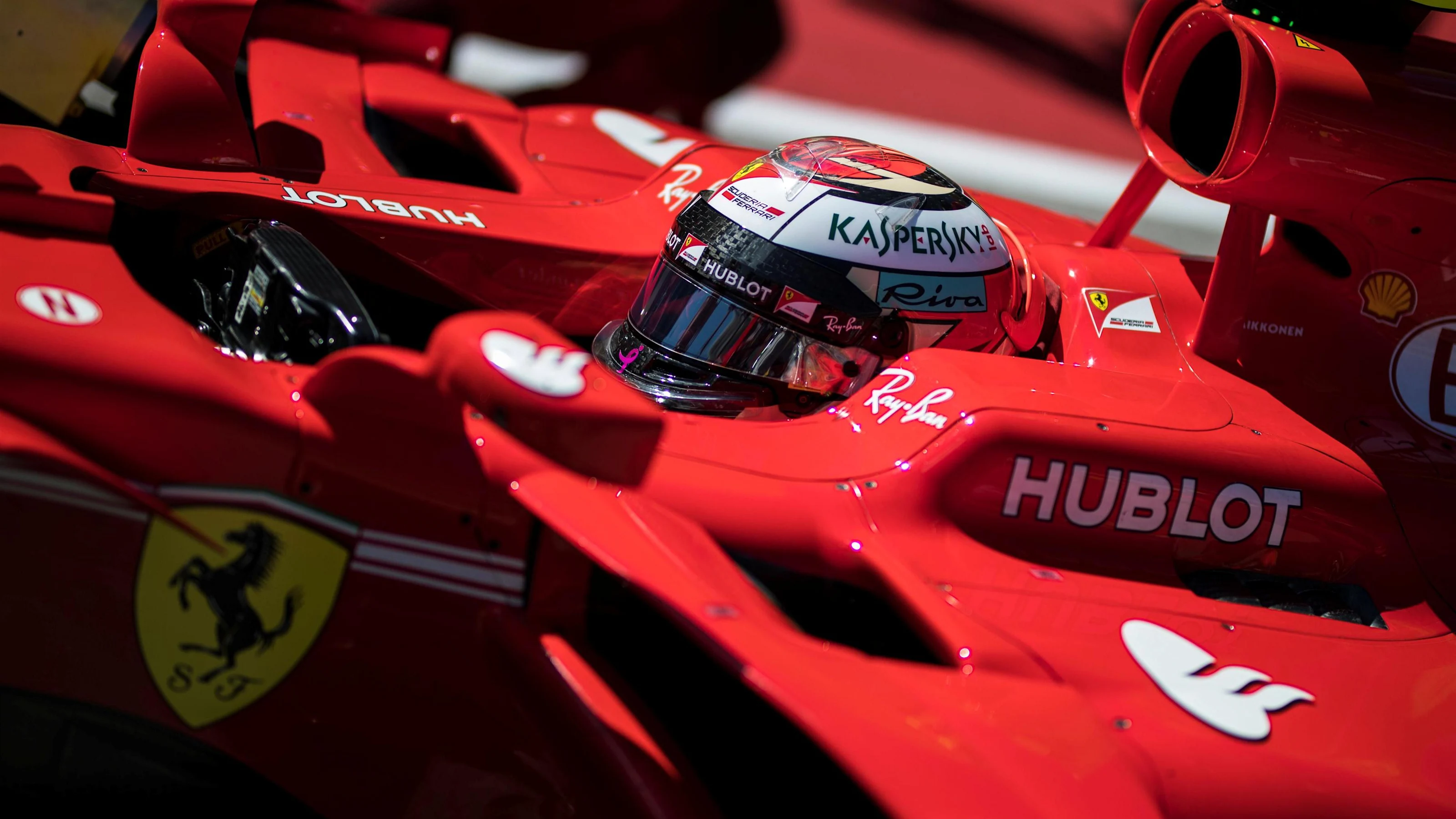 Kimi Raikkonen (FIN) Ferrari SF70-H on the grid at Formula One World Championship, Rd17, United