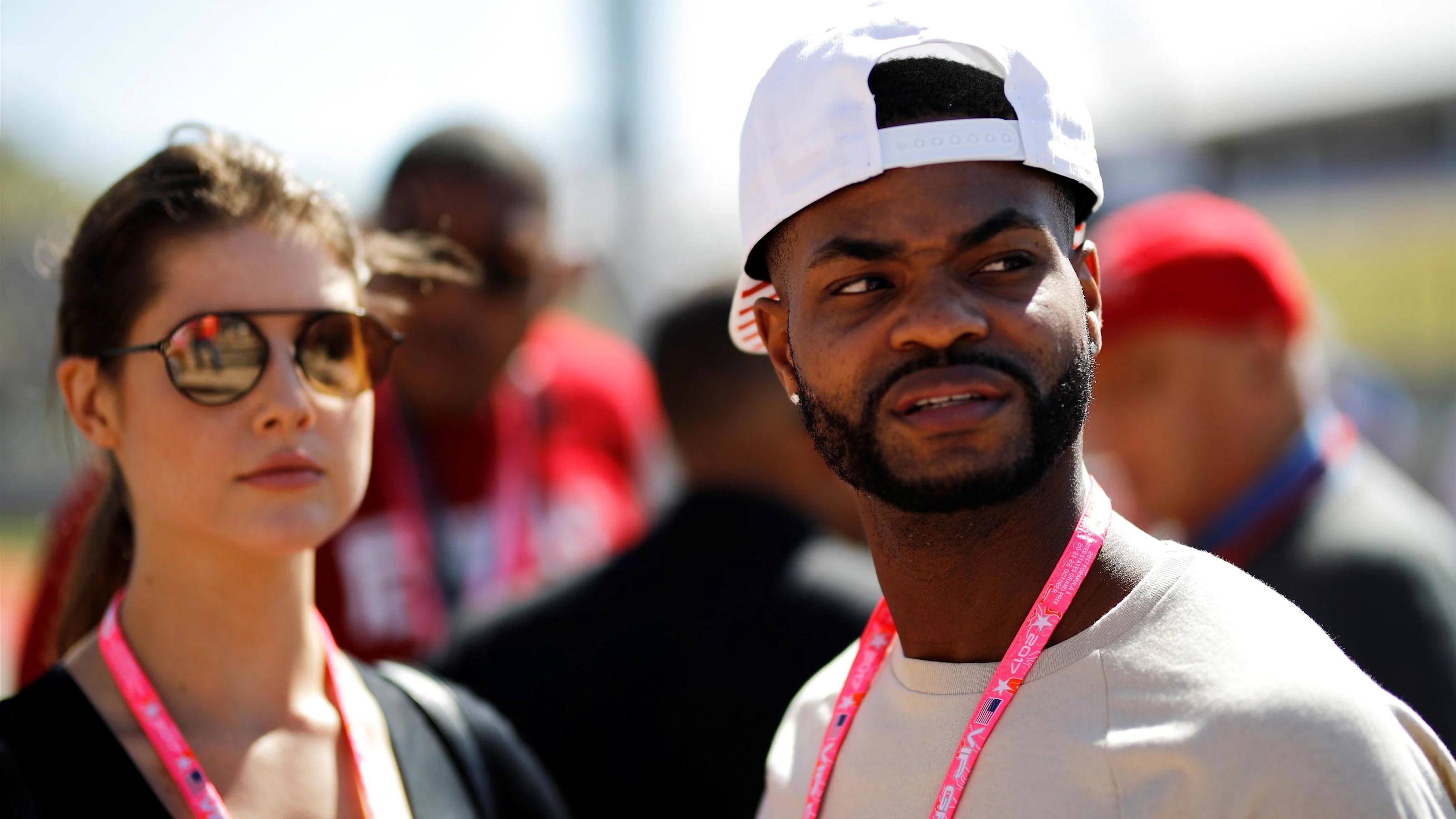 Amanda Cerny (USA) and King Bach (USA) at Formula One World Championship, Rd17, United States Grand