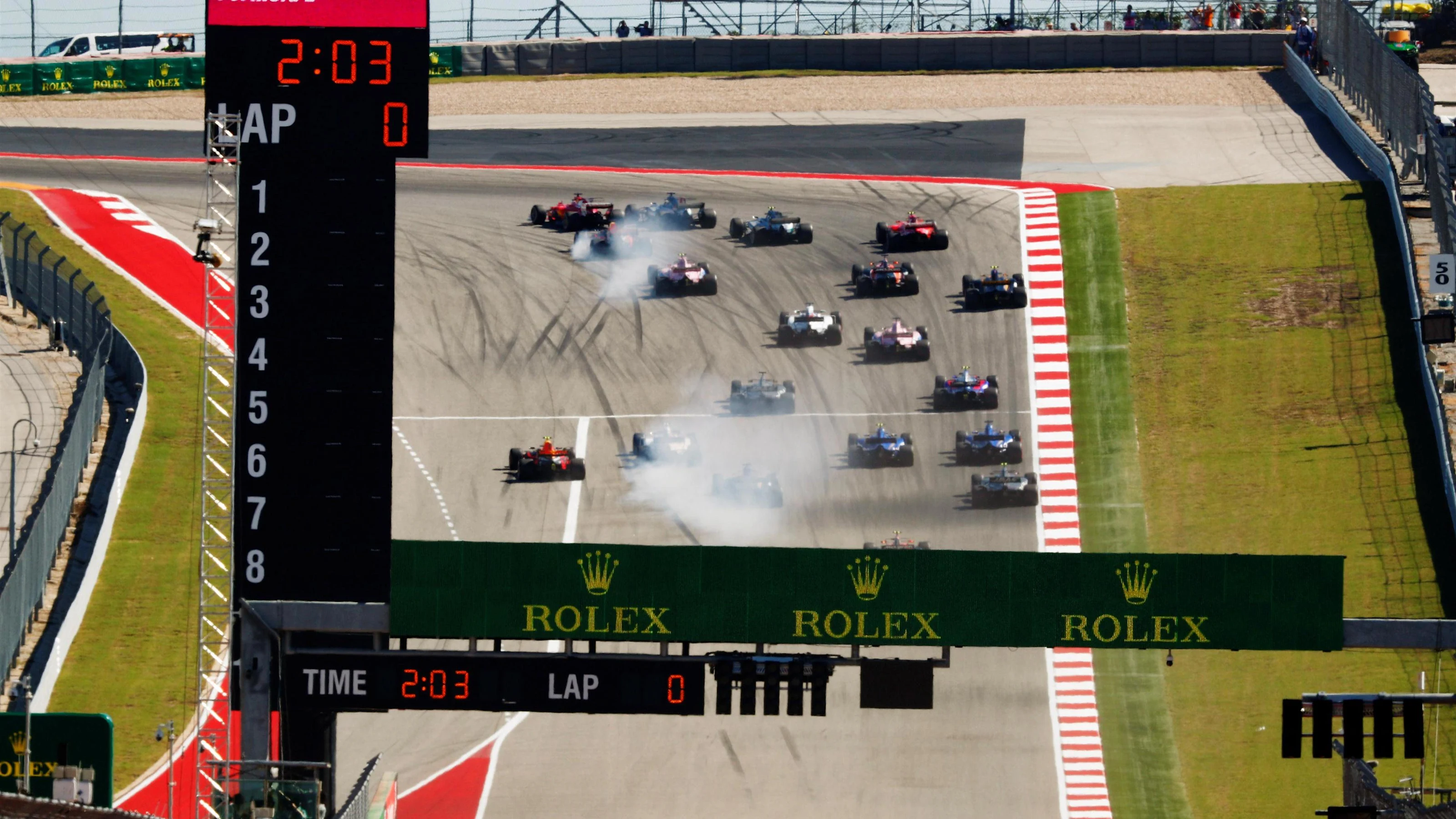 Start of the race at Formula One World Championship, Rd17, United States Grand Prix, Race, Circuit
