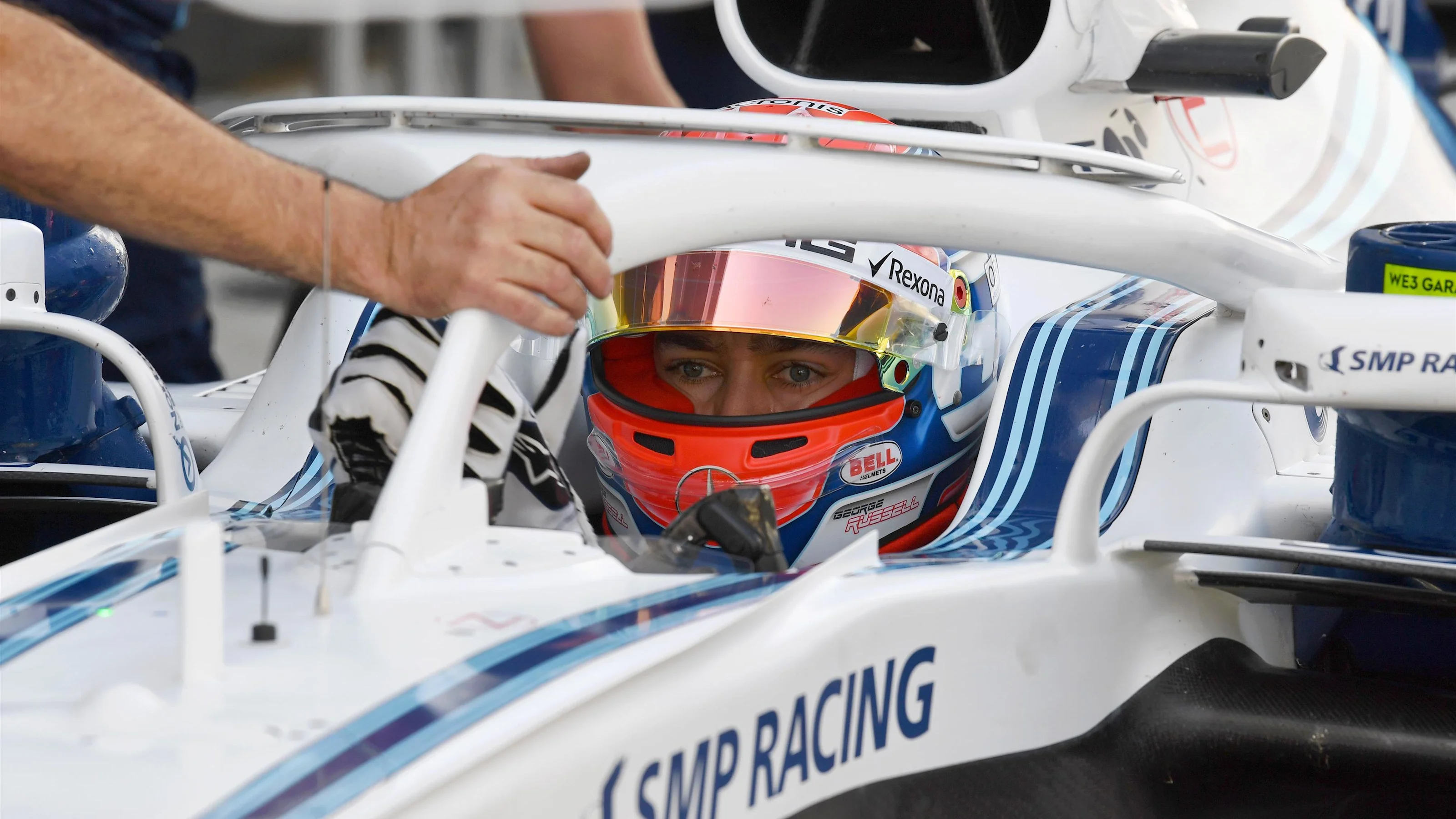 George Russell, Williams FW41 at Formula One Testing, Day One, Yas Marina Circuit, Abu Dhabi, UAE,
