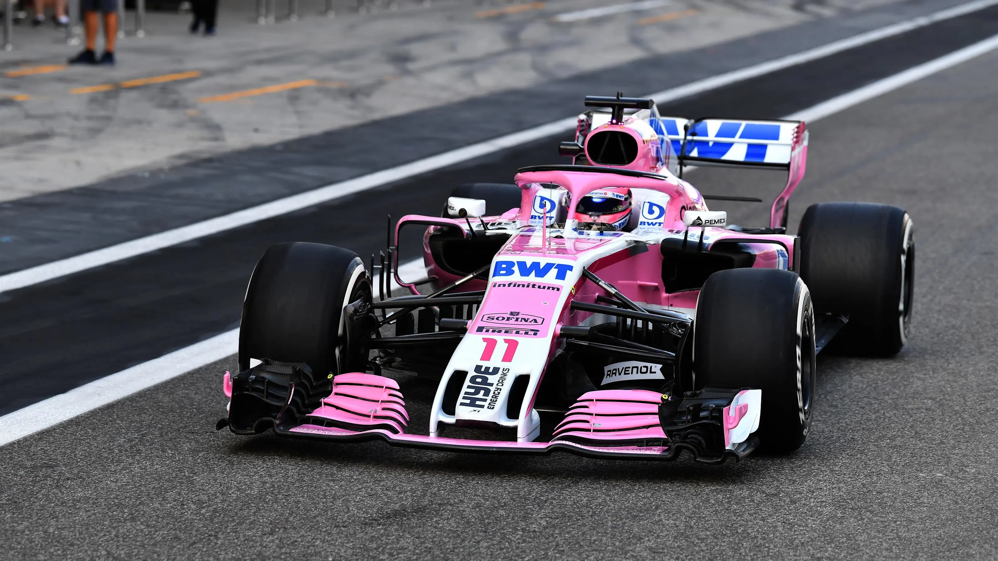 Sergio Perez, Racing Point Force India VJM11 at Formula One Testing, Day One, Yas Marina Circuit,