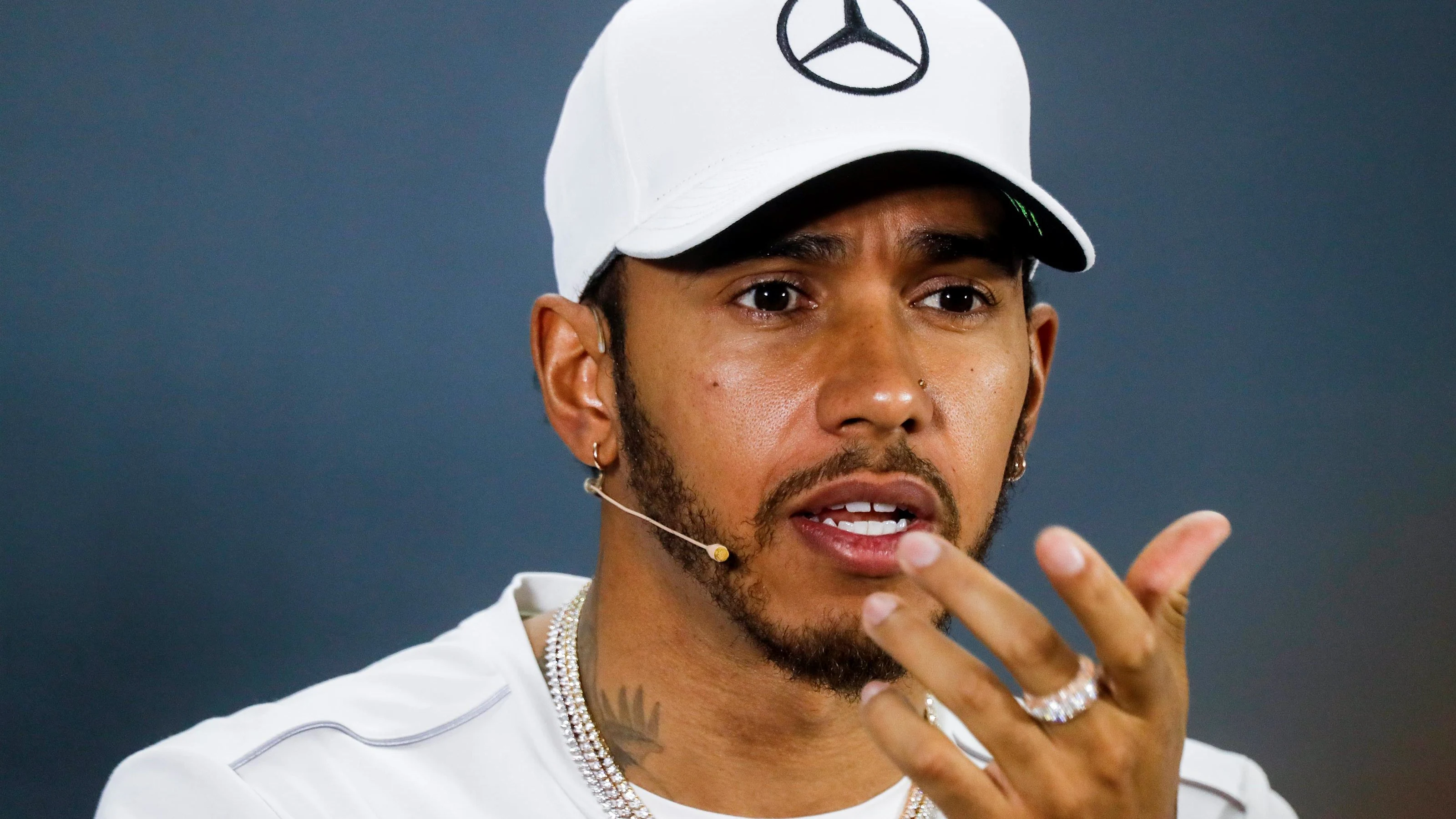 Lewis Hamilton, Mercedes AMG F1 in the press conference at Formula One World Championship, Rd21,