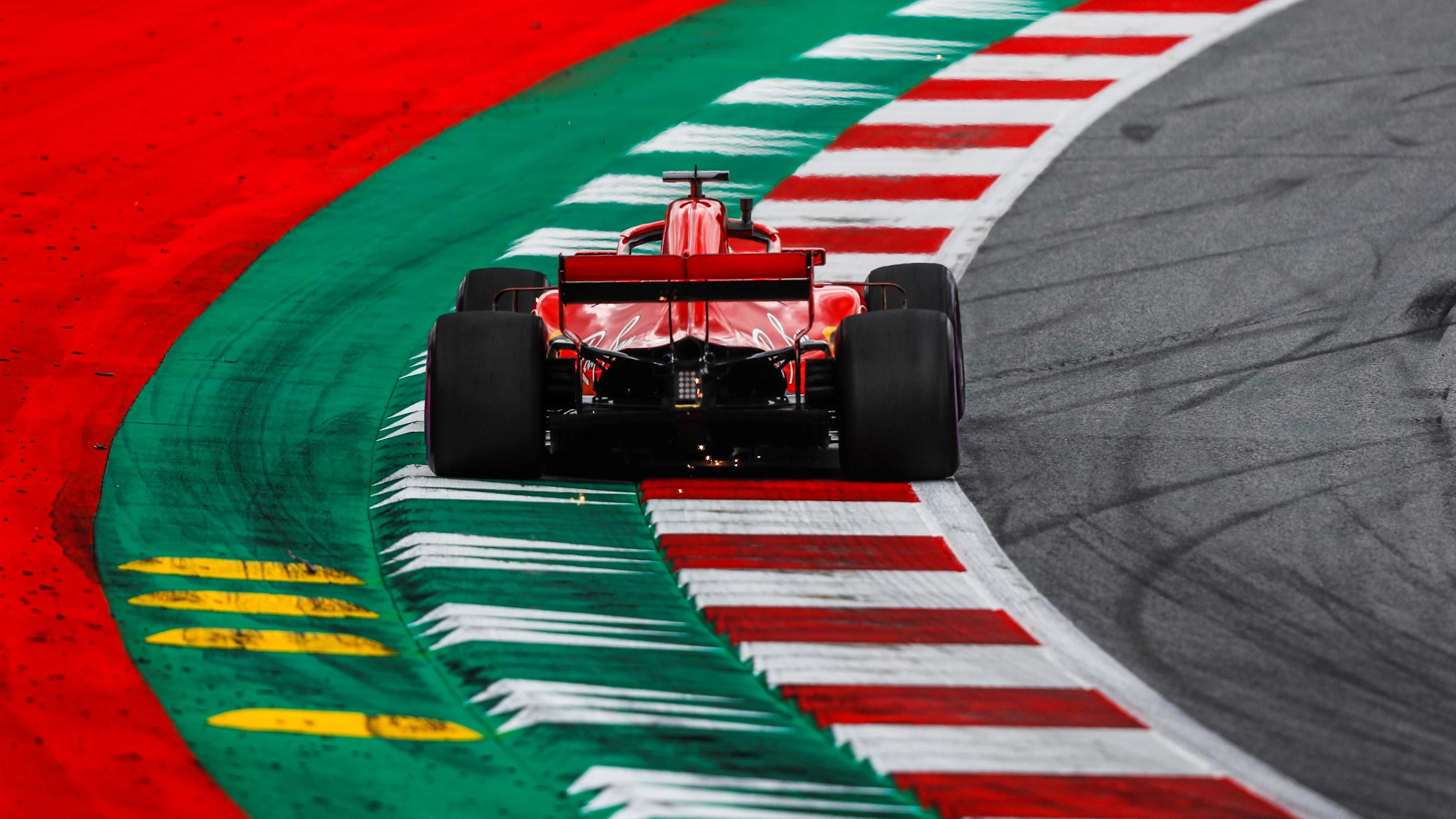 Sebastian Vettel (GER) Ferrari SF-71H sparks at Formula One World Championship, Rd9, Austrian Grand