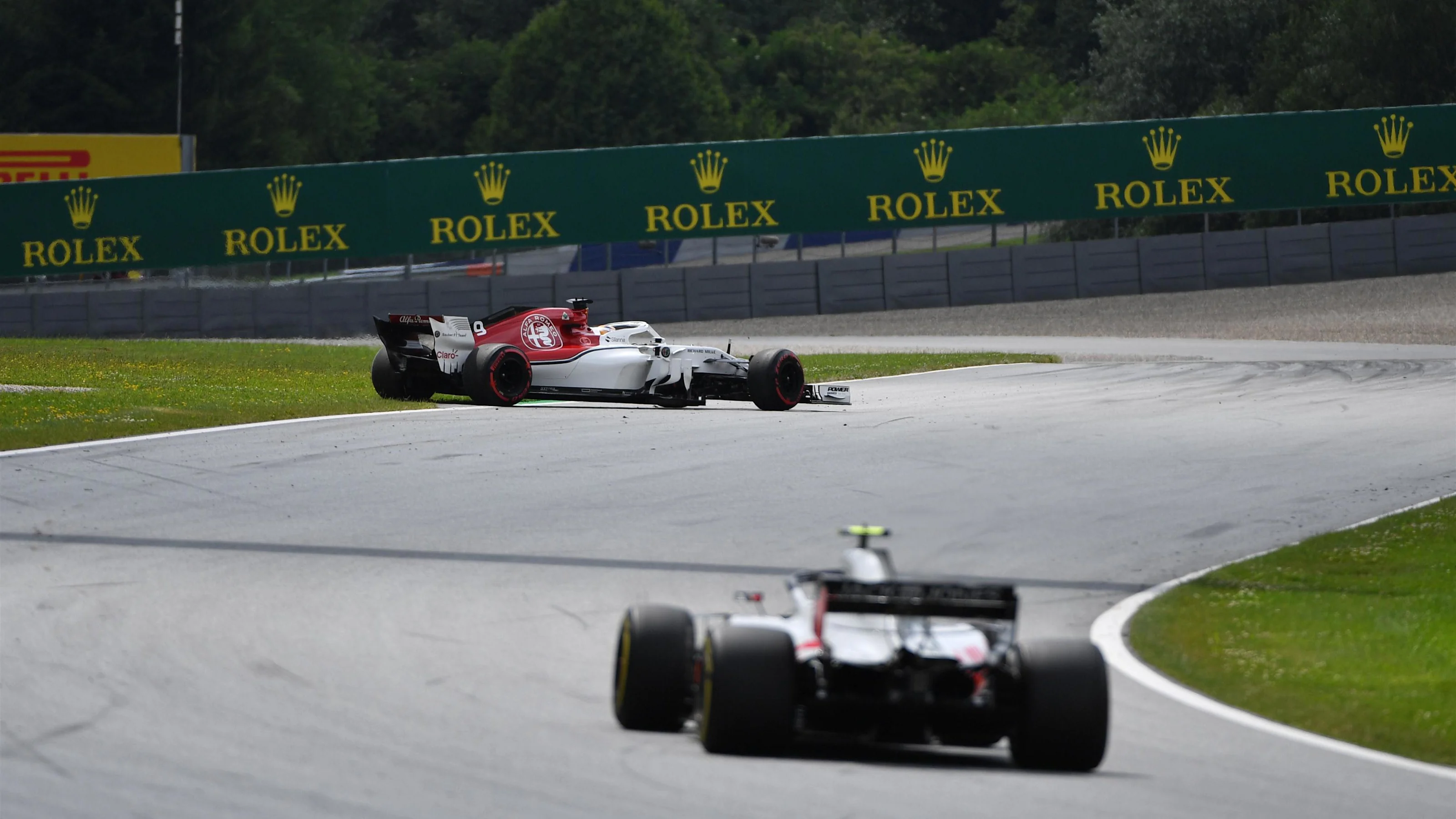 Marcus Ericsson (SWE) Alfa Romeo Sauber C37 runs wide at Formula One World Championship, Rd9,