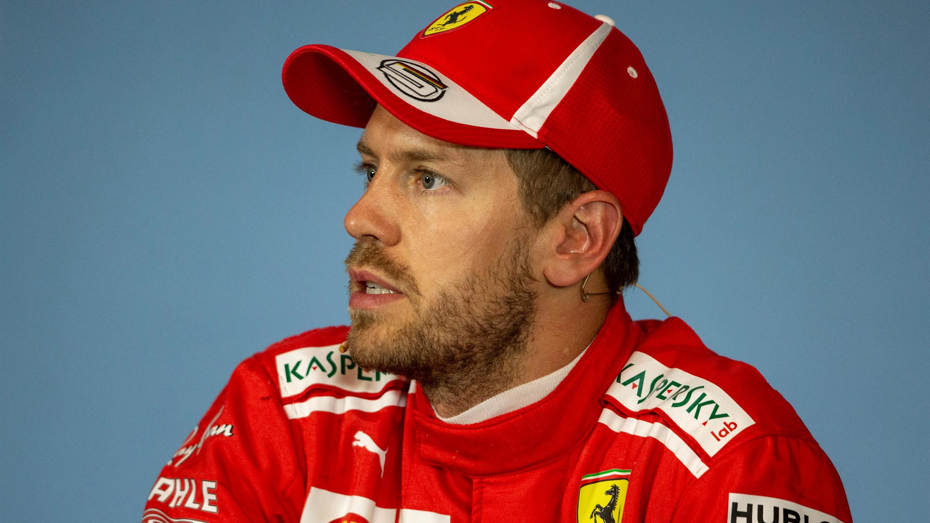 Sebastian Vettel (GER) Ferrari in the Press Conference at Formula One World Championship, Rd9,
