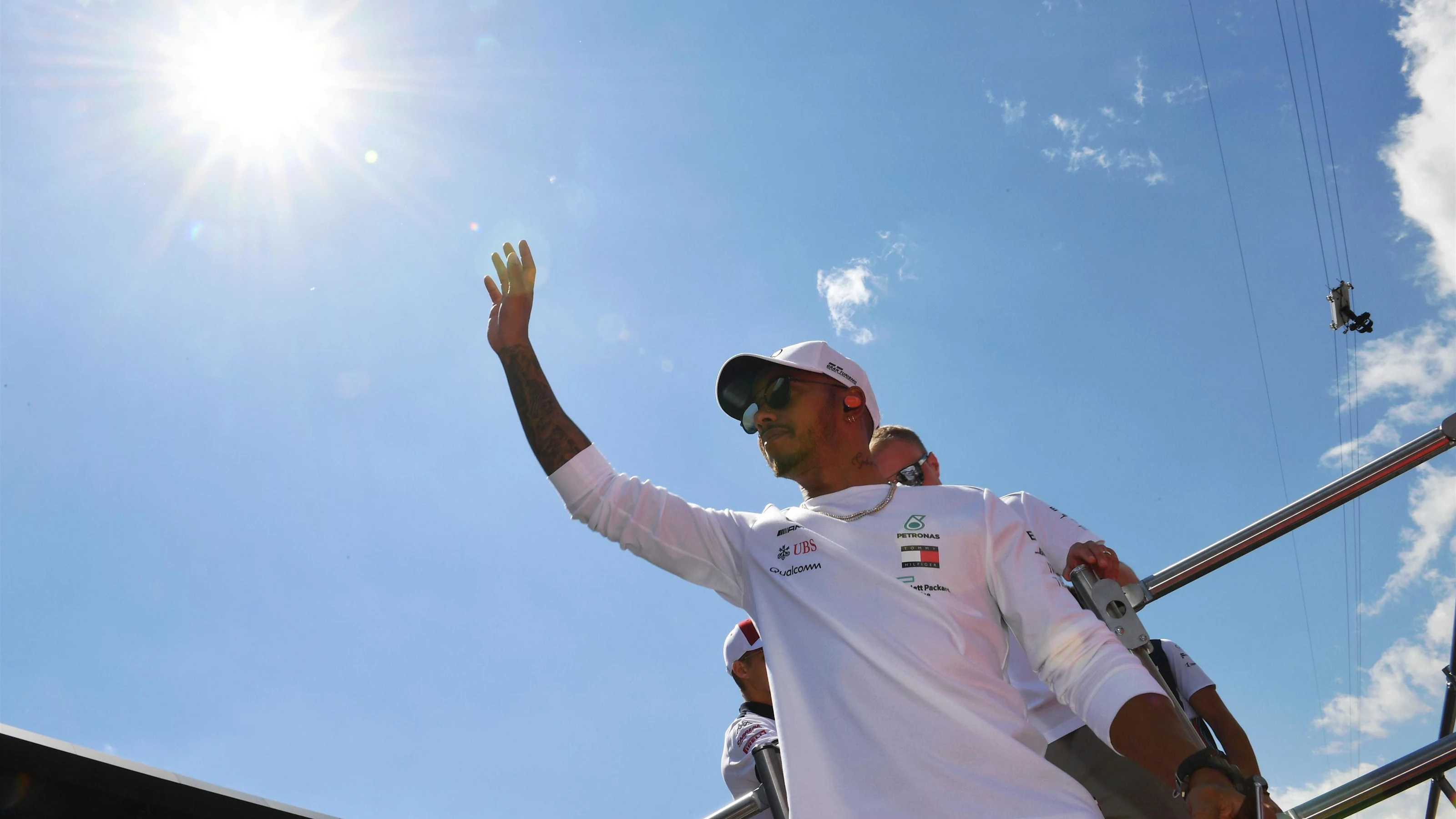 Lewis Hamilton (GBR) Mercedes-AMG F1 on the drivers parade at Formula One World Championship, Rd9,