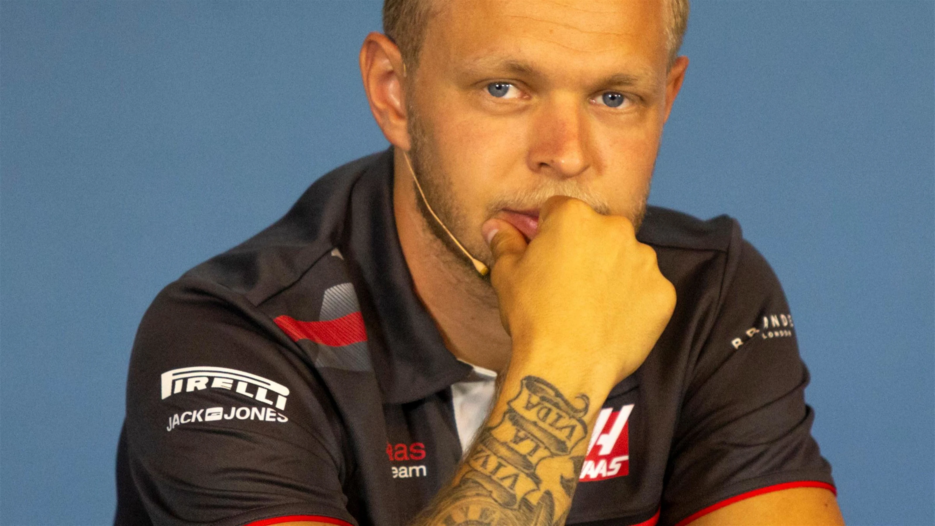 Kevin Magnussen (DEN) Haas F1 in the Press Conference at Formula One World Championship, Rd9,