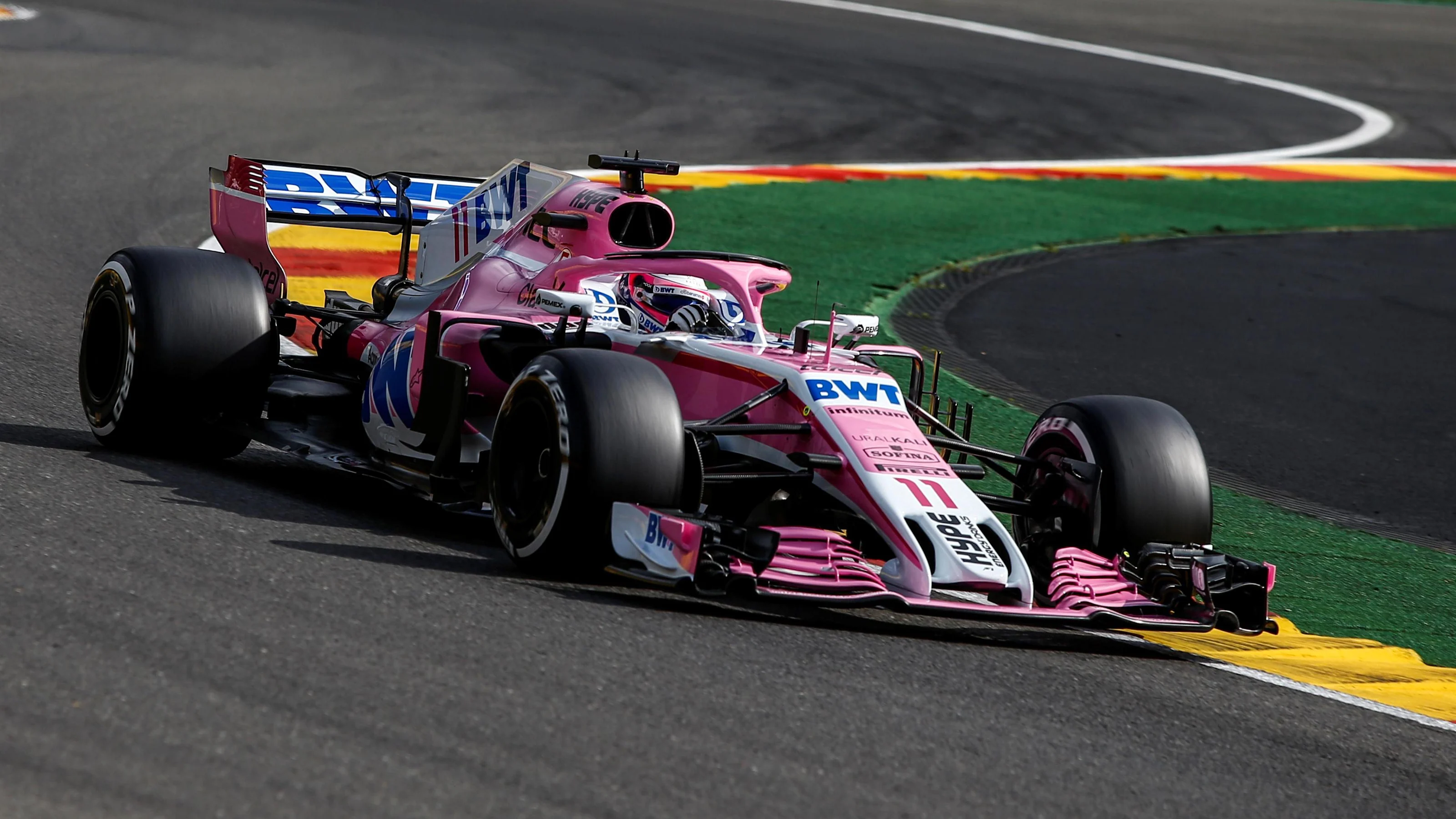 Sergio Perez, Racing Point Force India VJM11 at Formula One World Championship, Rd13, Belgian Grand