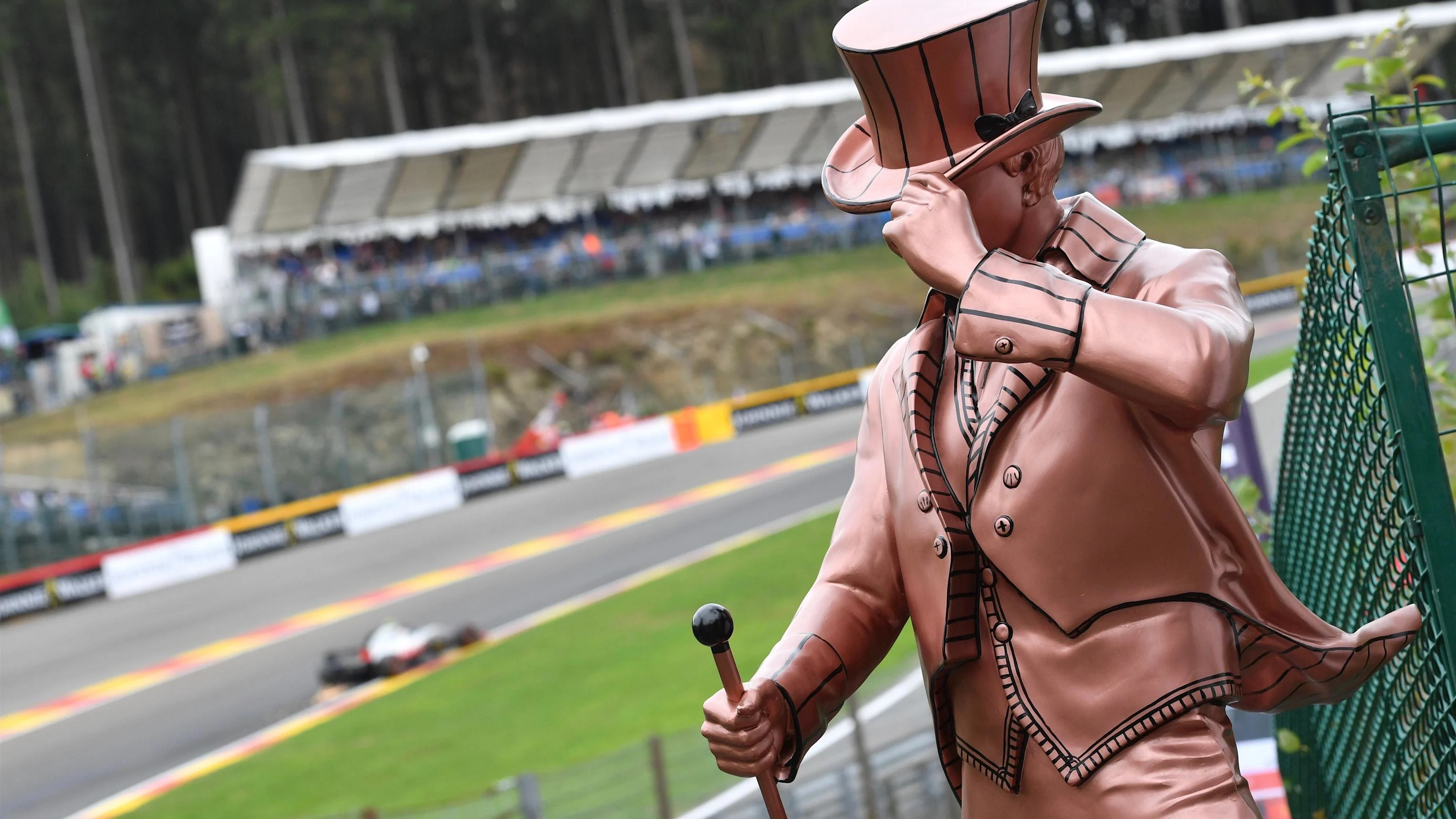 Statue at Formula One World Championship, Rd13, Belgian Grand Prix, Practice, Spa Francorchamps,
