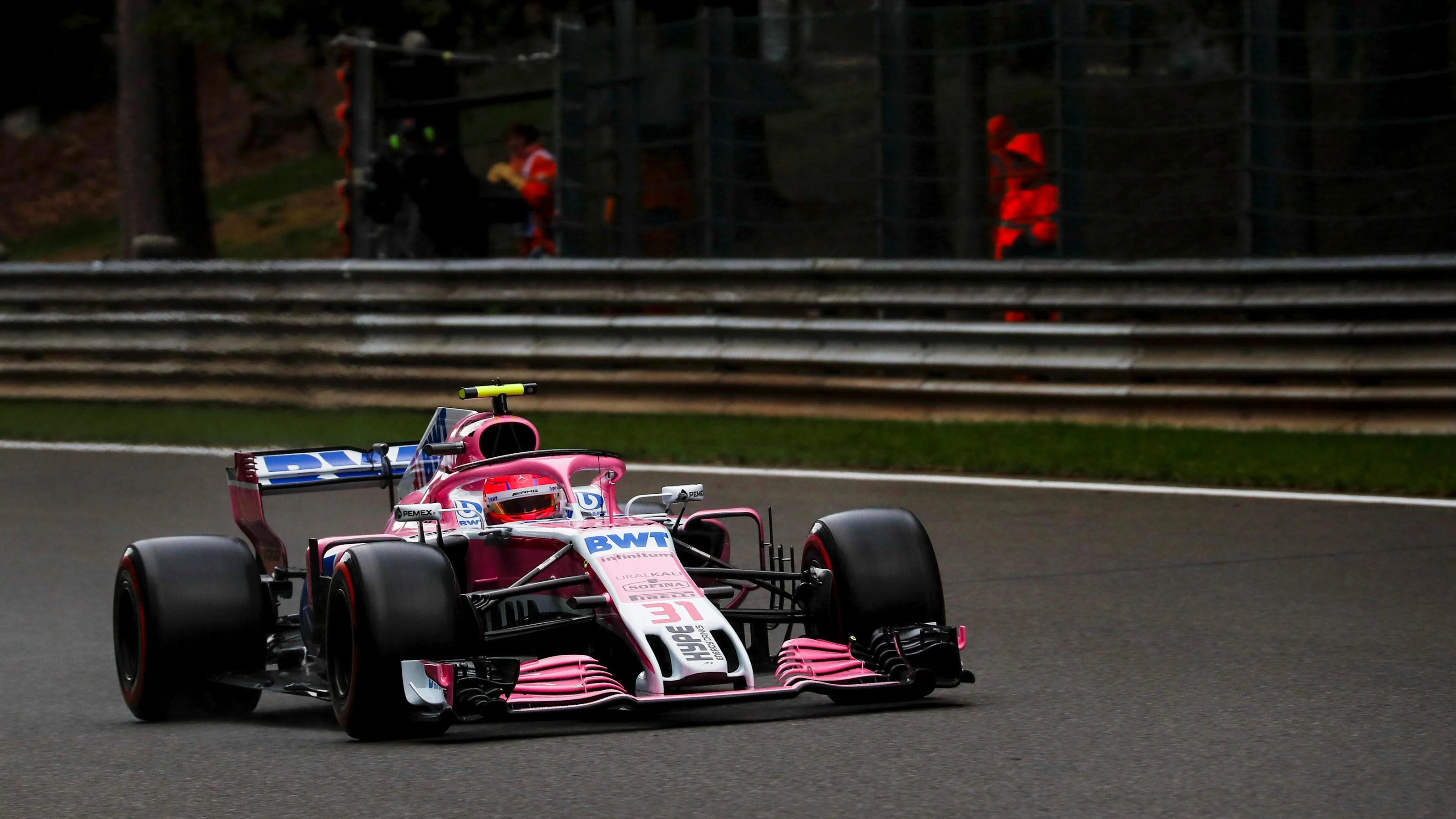 Esteban Ocon, Racing Point Force India VJM11 at Formula One World Championship, Rd13, Belgian Grand