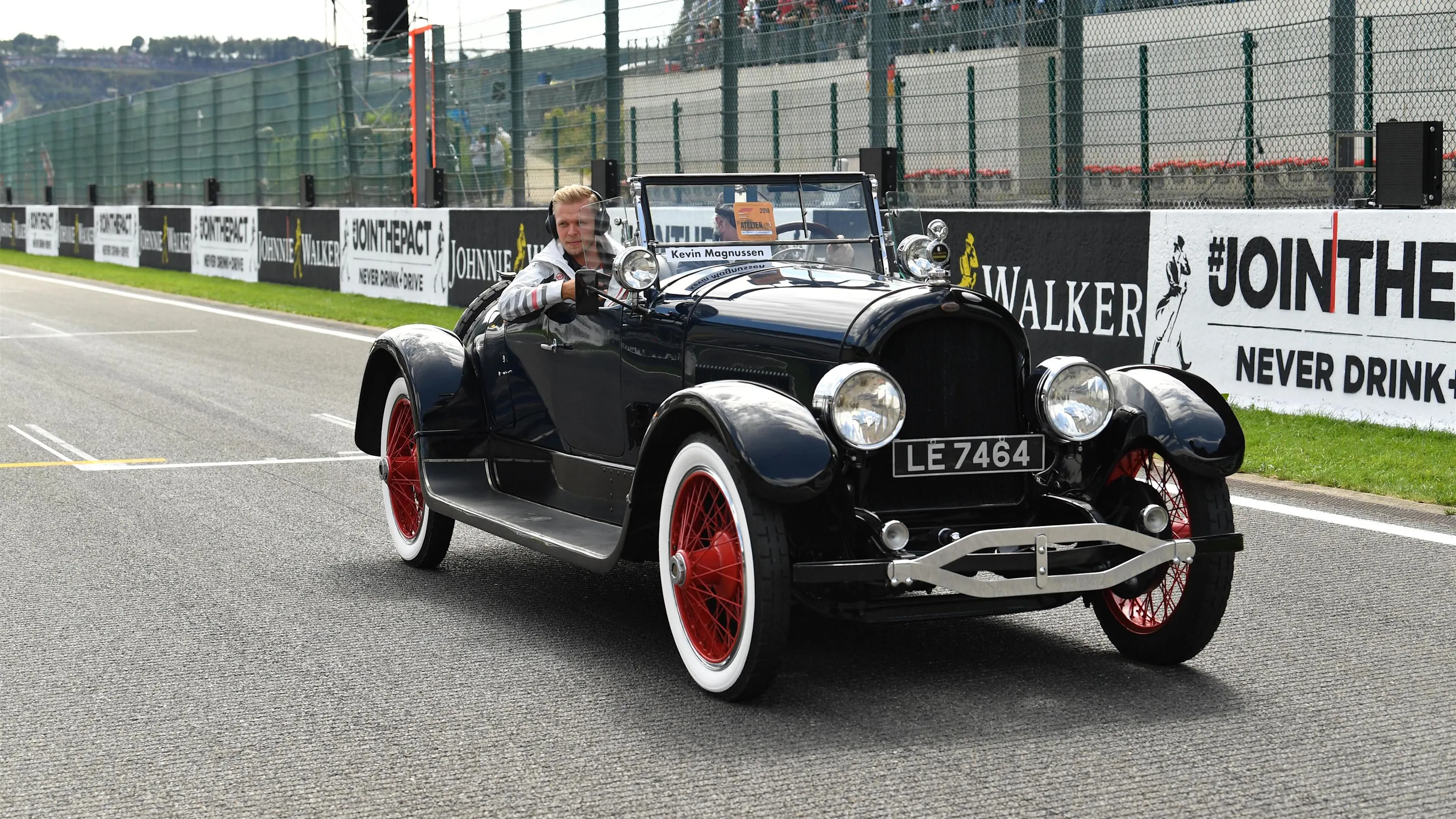 Kevin Magnussen, Haas F1 Team on the drivers parade at Formula One World Championship, Rd13,
