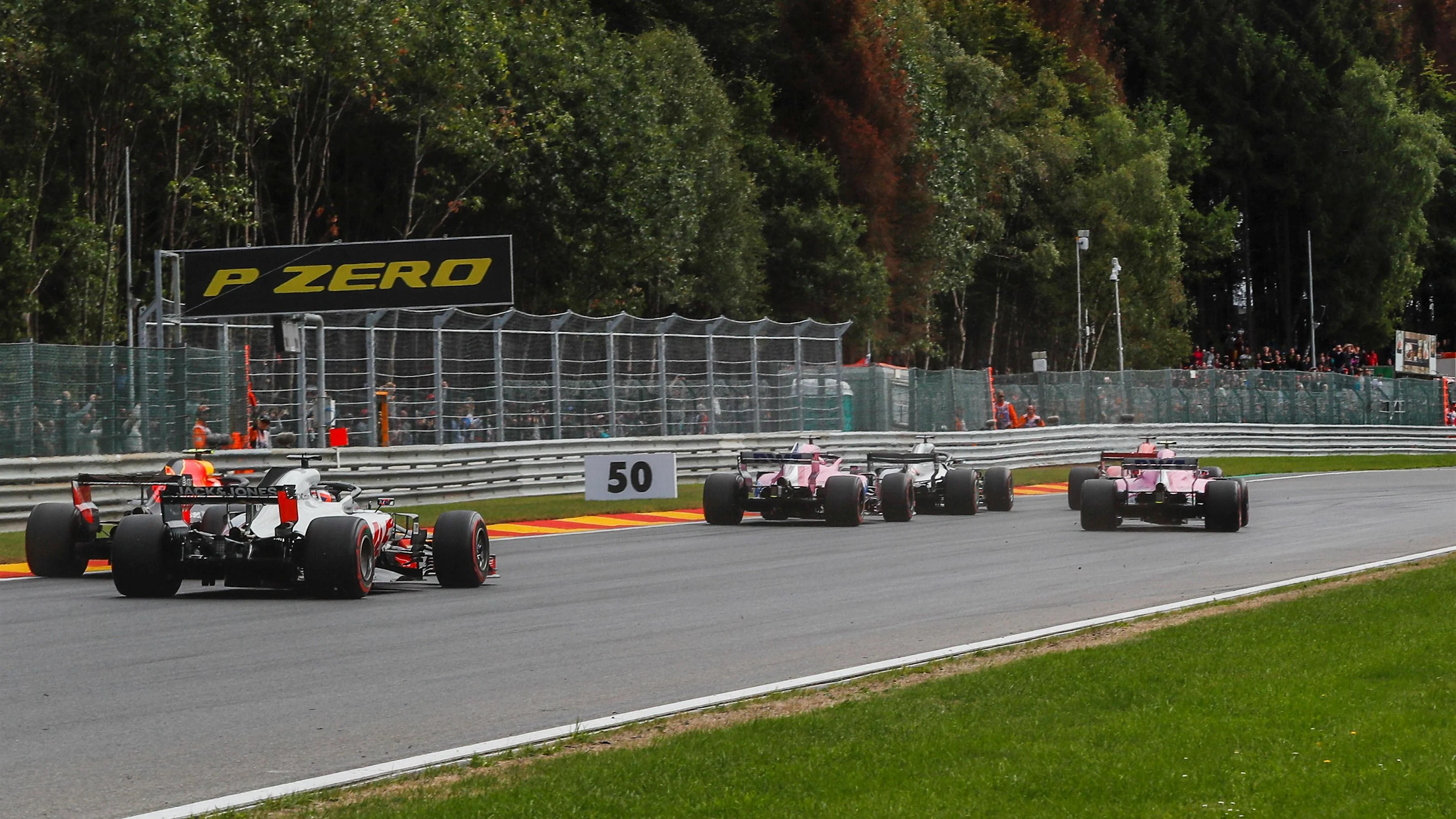 Lap one at Formula One World Championship, Rd13, Belgian Grand Prix, Race, Spa Francorchamps,