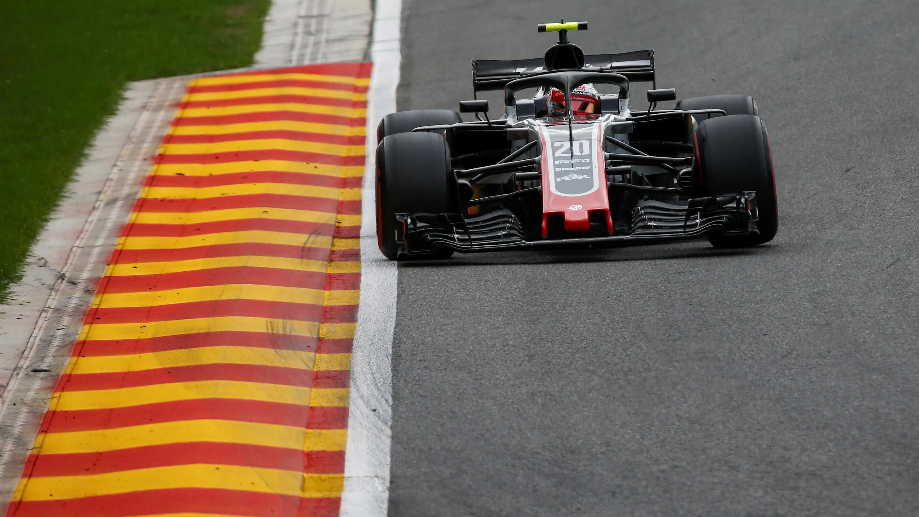 Kevin Magnussen, Haas F1 Team VF-18 at Formula One World Championship, Rd13, Belgian Grand Prix,