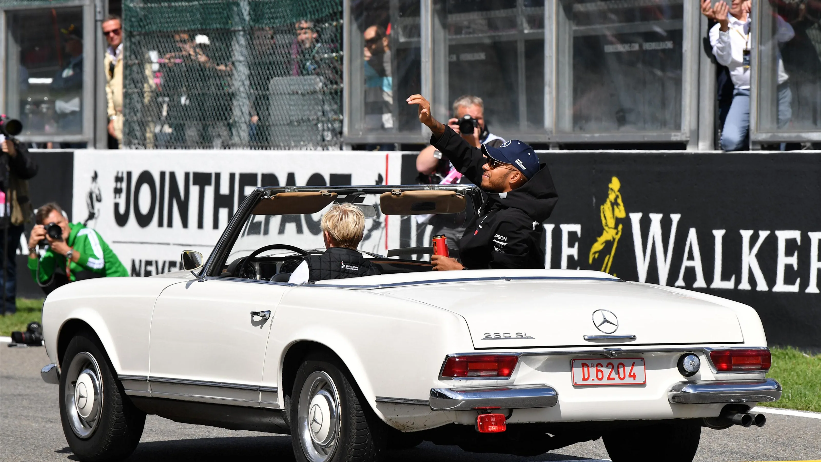 Lewis Hamilton, Mercedes AMG F1 on the drivers parade at Formula One World Championship, Rd13,