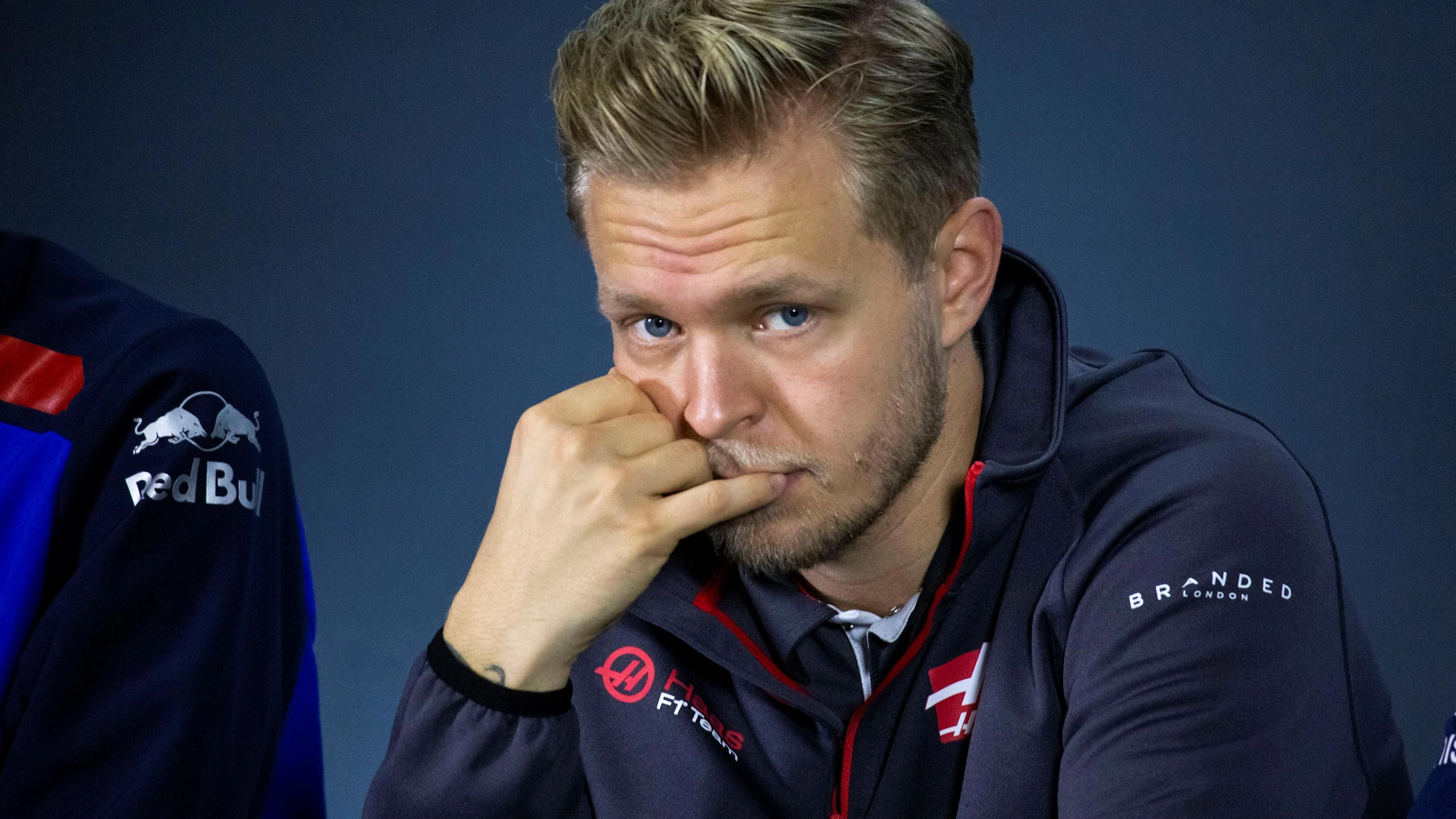 Kevin Magnussen, Haas F1 Team in the press conference at Formula One World Championship, Rd20,