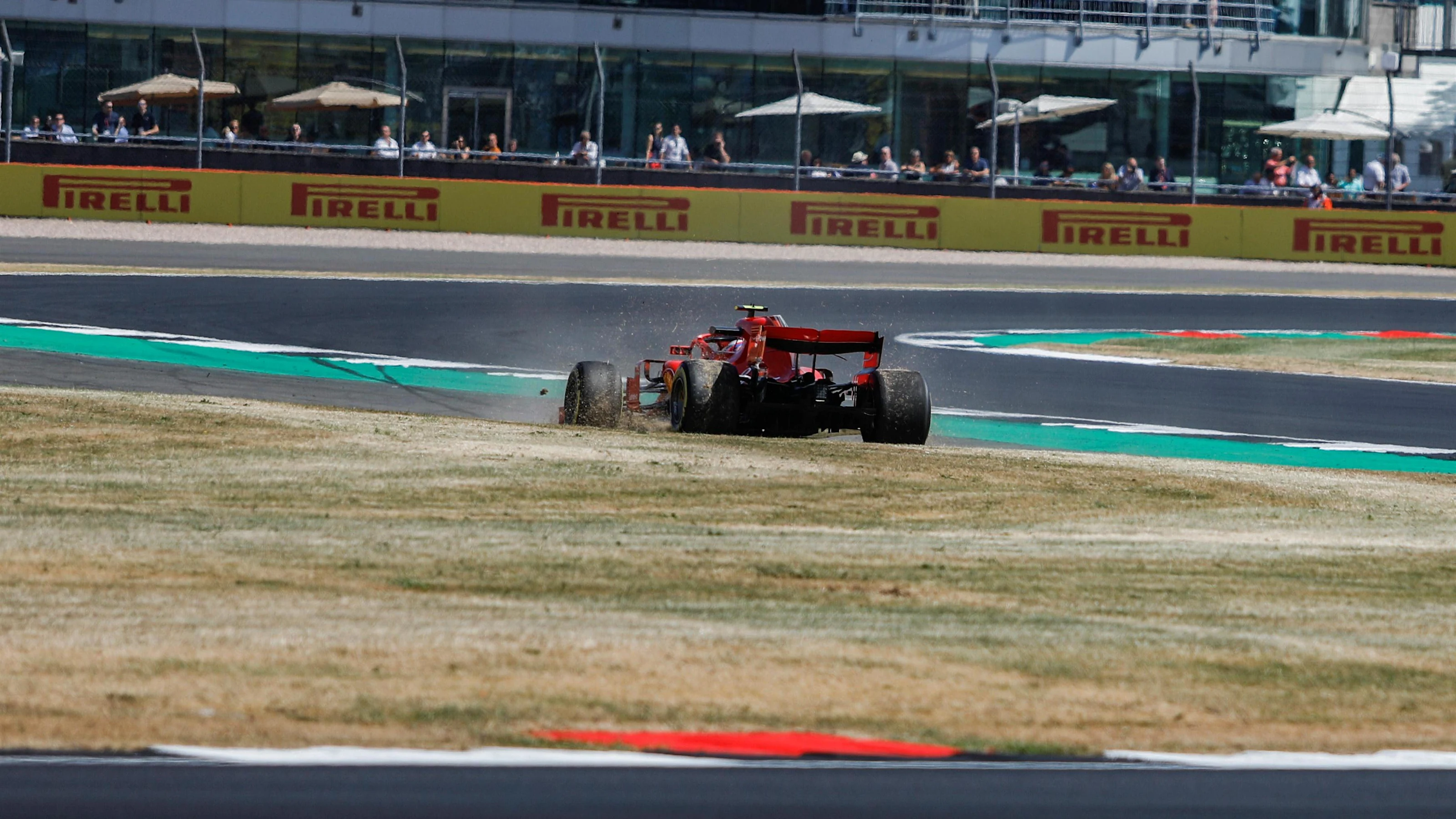 Kimi Raikkonen (FIN) Ferrari SF-71H spins at Formula One World Championship, Rd10, British Grand