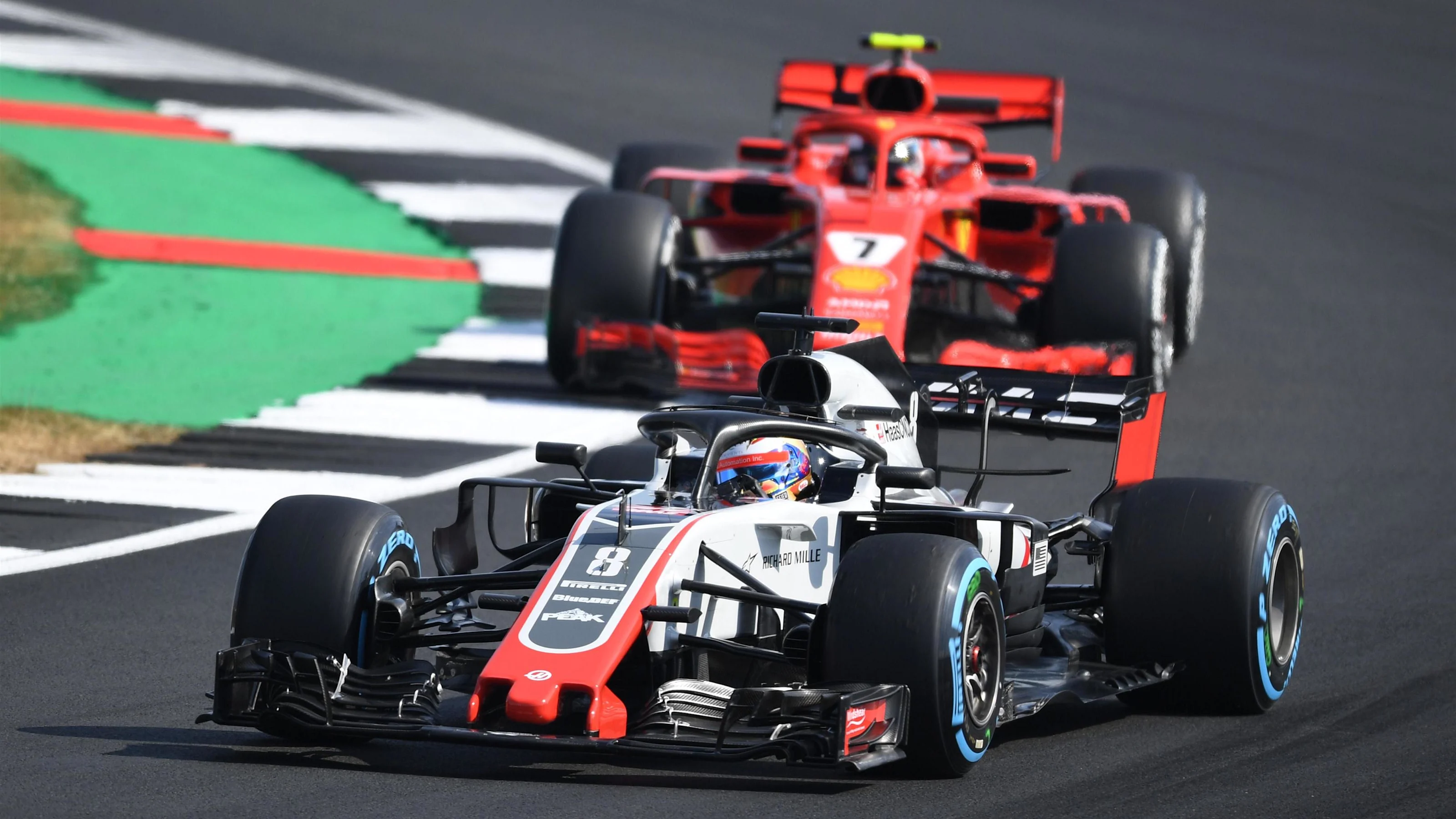 Romain Grosjean (FRA) Haas VF-18 at Formula One World Championship, Rd10, British Grand Prix,