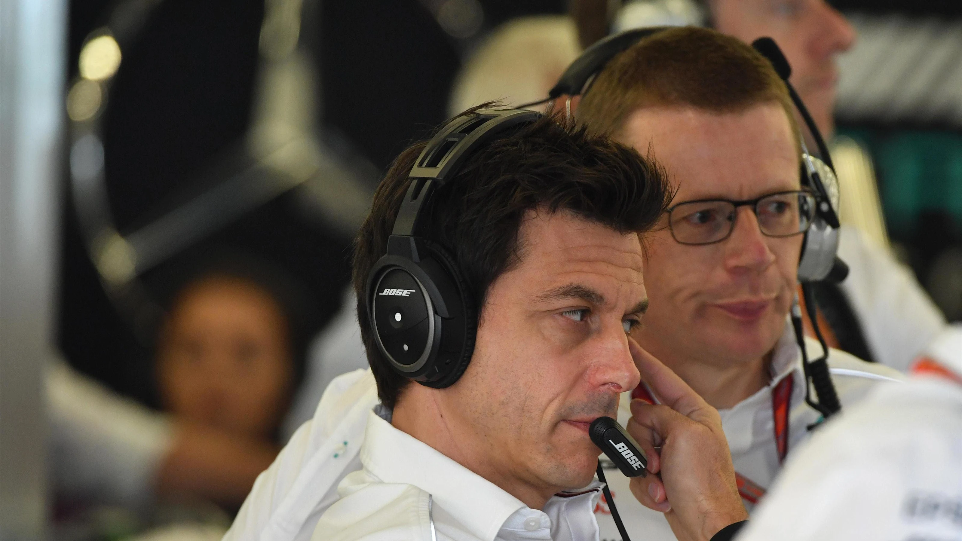 Toto Wolff (AUT) Mercedes AMG F1 Director of Motorsport and Andy Cowell (GBR) Managing Director,