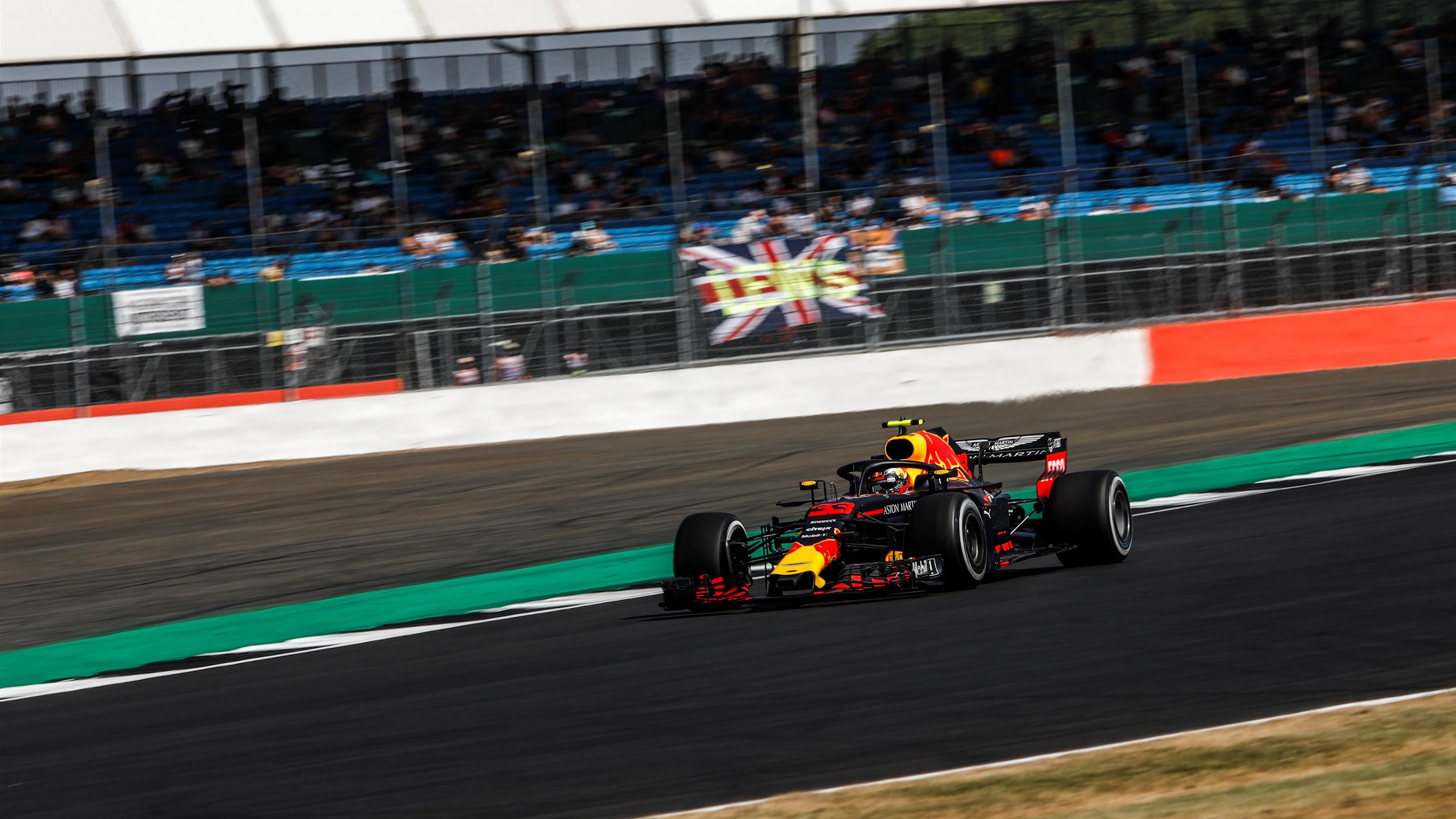 Max Verstappen (NED) Red Bull Racing RB14 at Formula One World Championship, Rd10, British Grand