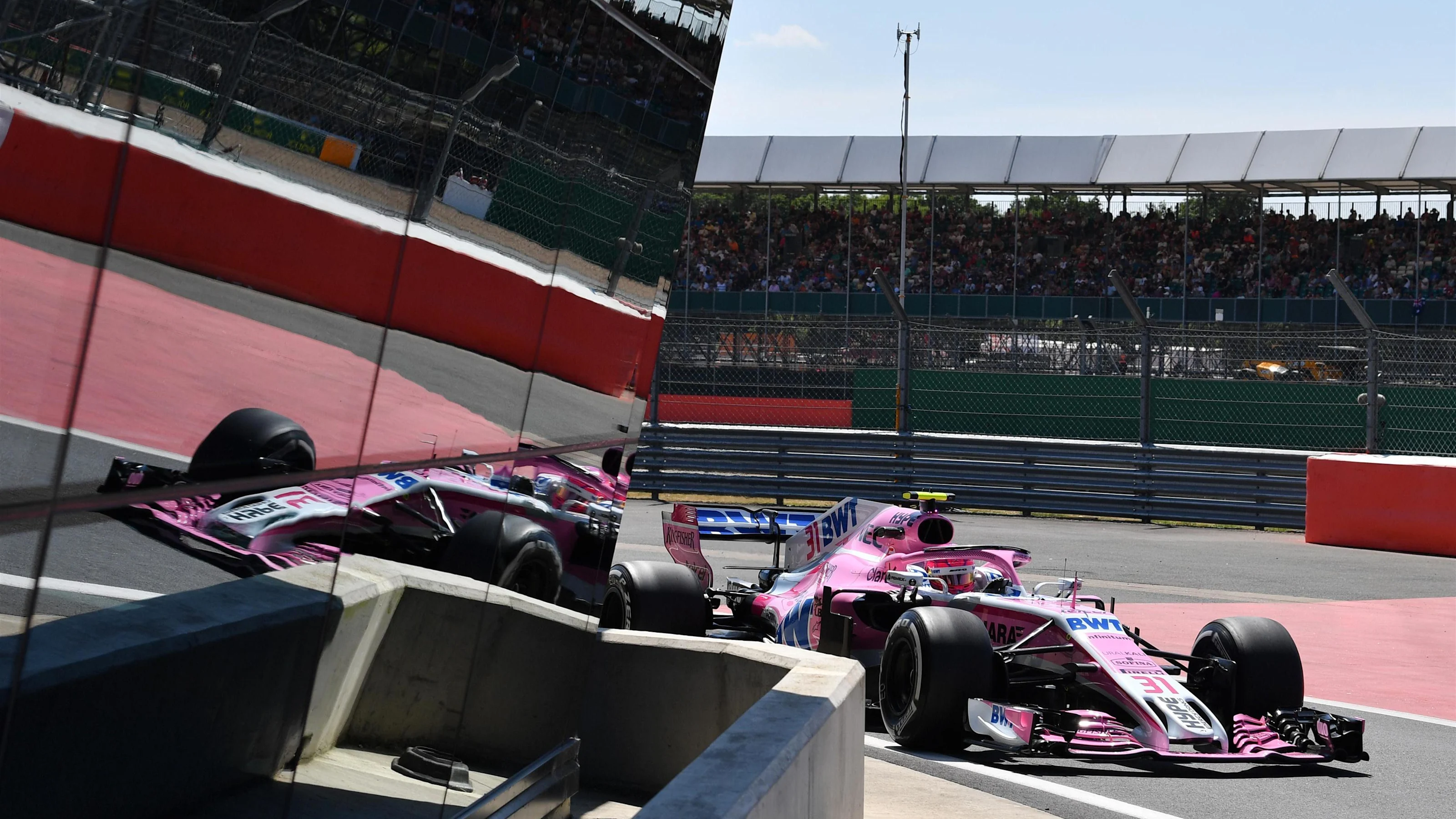 Esteban Ocon (FRA) Force India VJM11 at Formula One World Championship, Rd10, British Grand Prix,