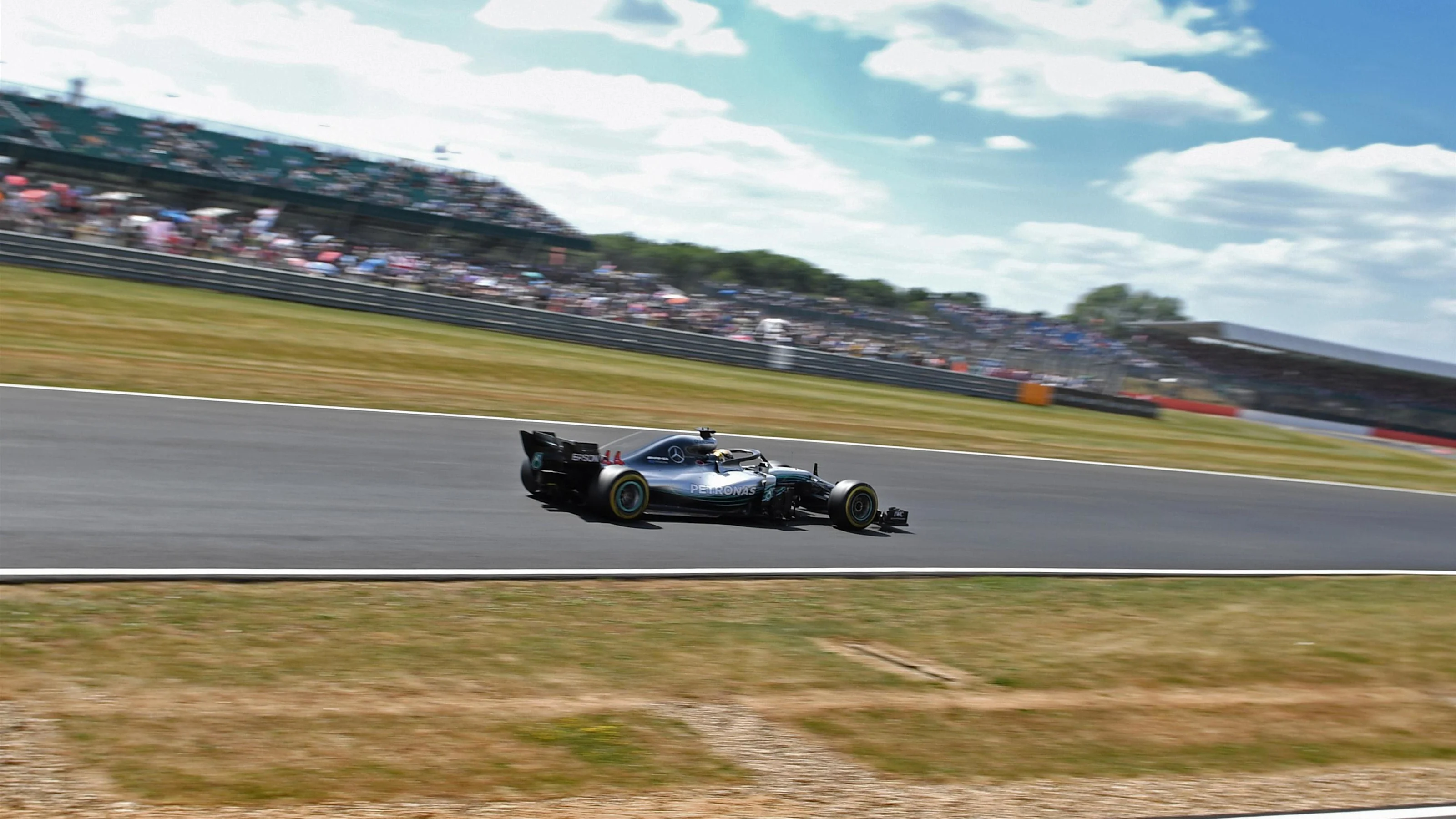 Lewis Hamilton (GBR) Mercedes-AMG F1 W09 EQ Power+ at Formula One World Championship, Rd10, British