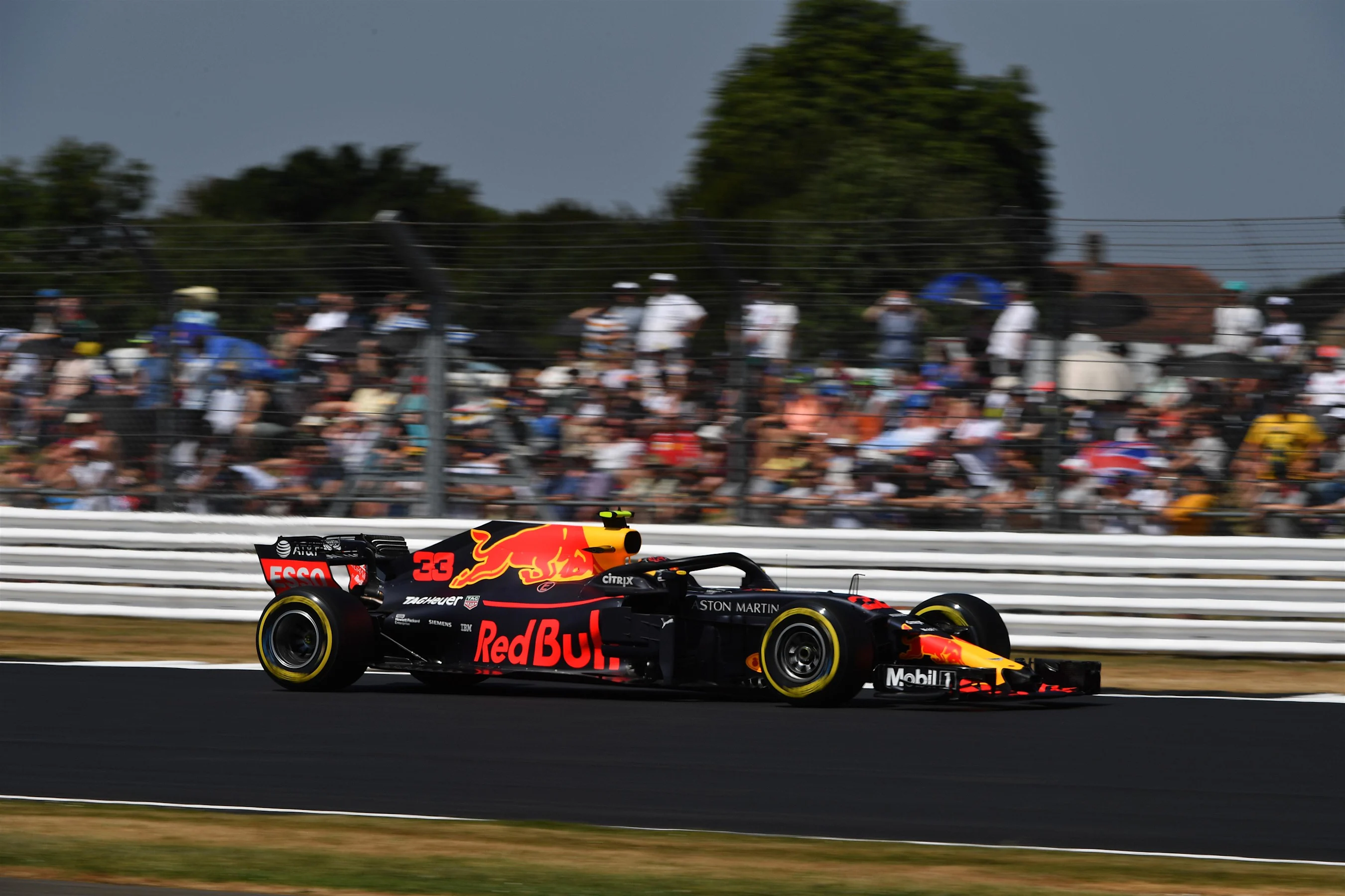 Max Verstappen (NED) Red Bull Racing RB14 at Formula One World Championship, Rd10, British Grand