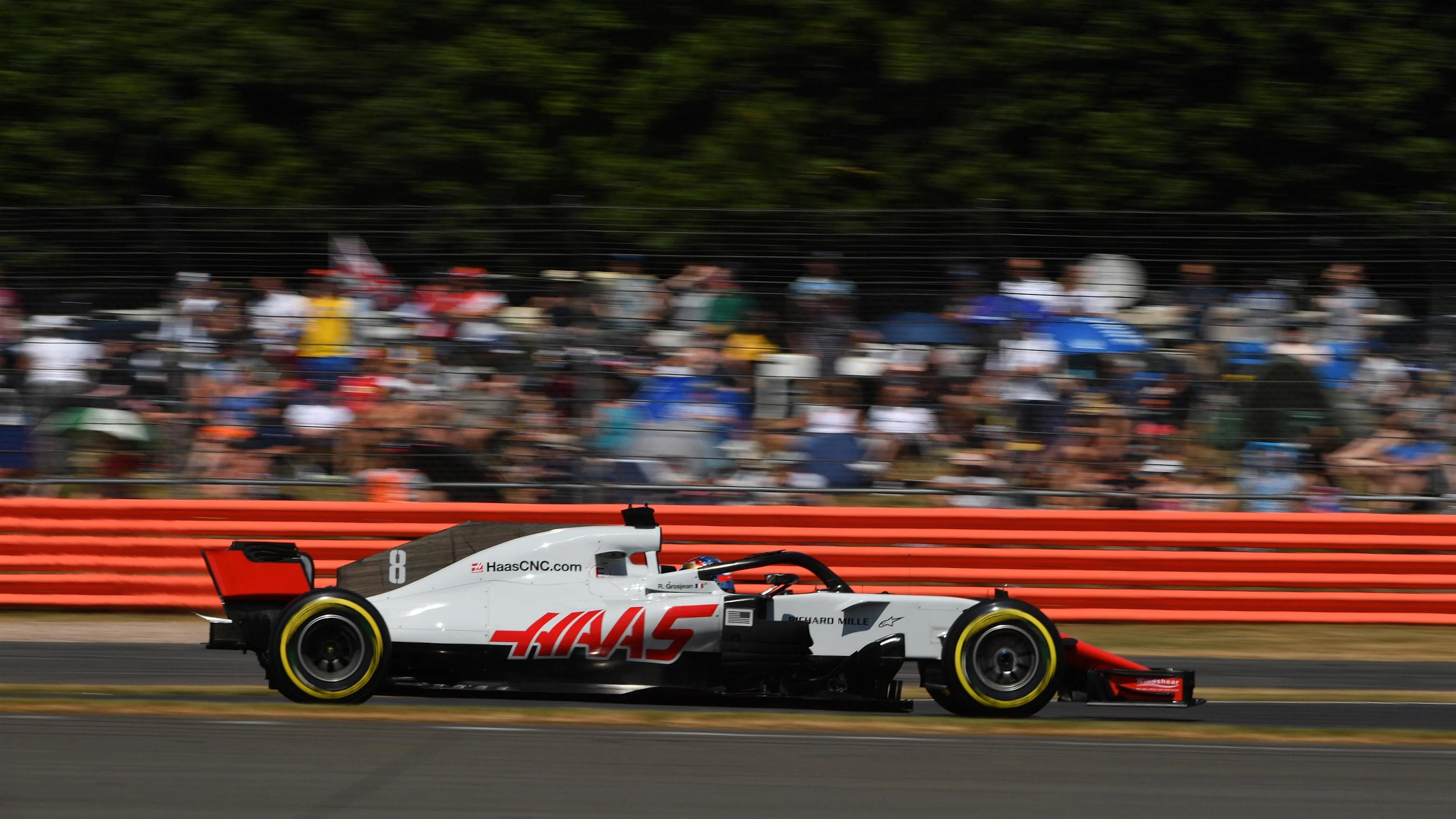 Romain Grosjean (FRA) Haas VF-18 at Formula One World Championship, Rd10, British Grand Prix,