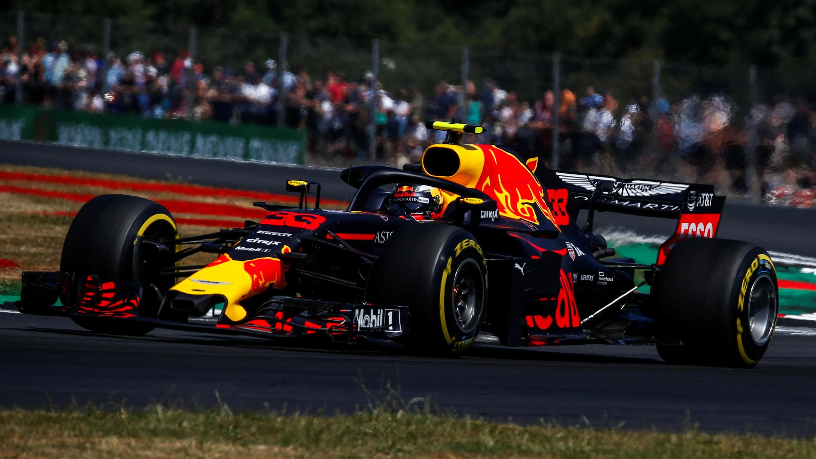 Max Verstappen (NED) Red Bull Racing RB14 at Formula One World Championship, Rd10, British Grand