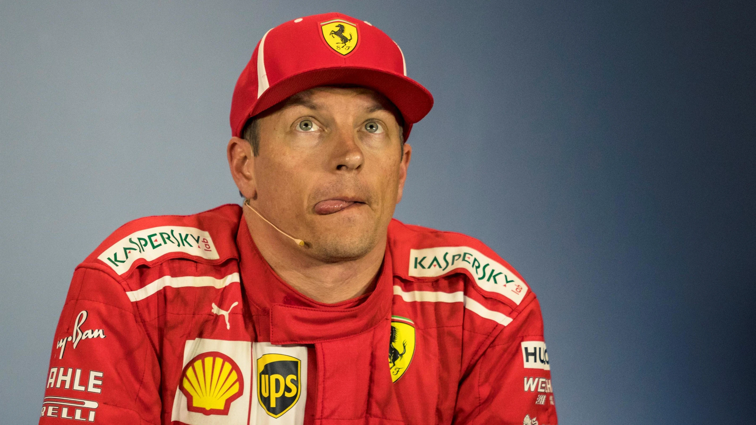Kimi Raikkonen (FIN) Ferrari in  the Press Conference at Formula One World Championship, Rd10,