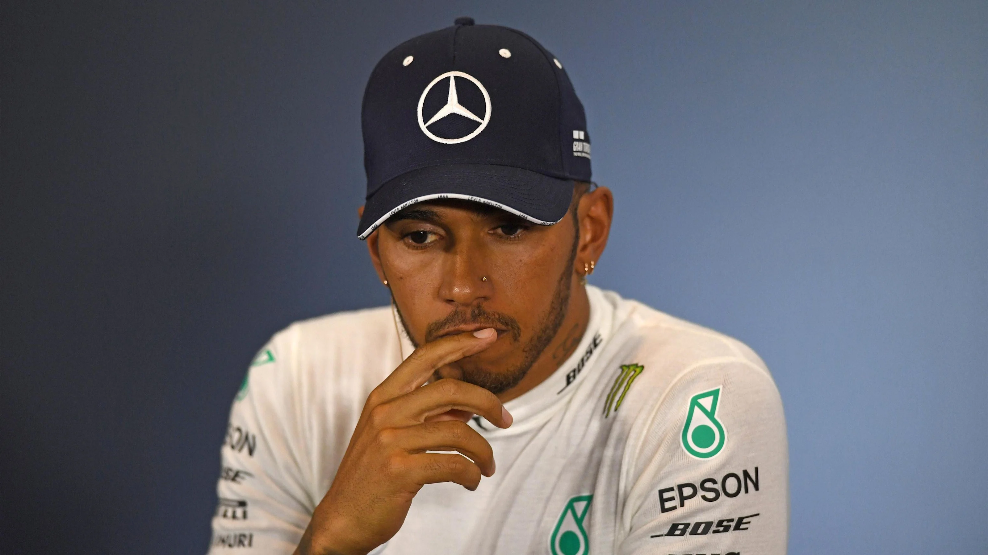 Lewis Hamilton (GBR) Mercedes-AMG F1 in Press Conference at Formula One World Championship, Rd10,
