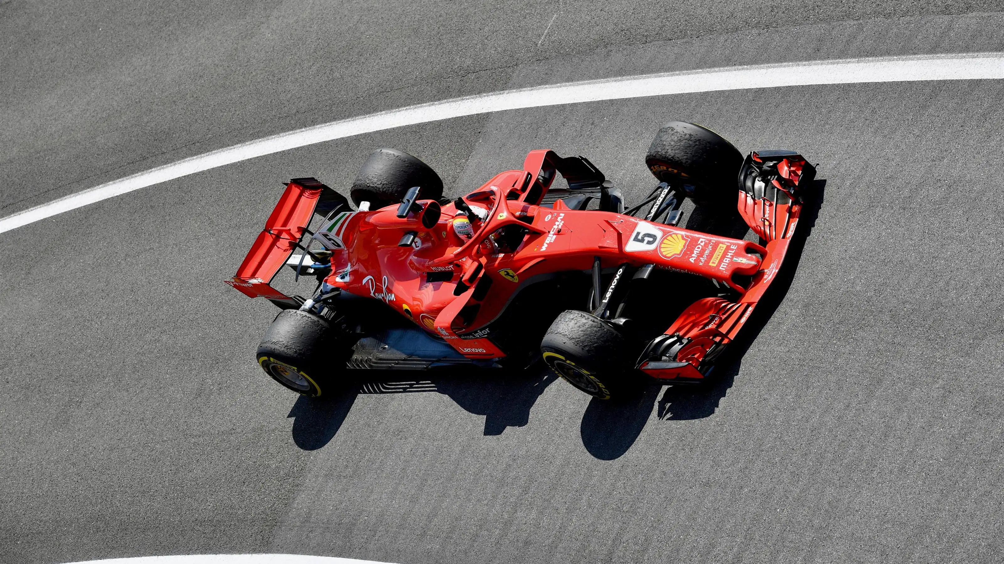 Race winner Sebastian Vettel (GER) Ferrari SF-71H arrives in parc ferme at Formula One World
