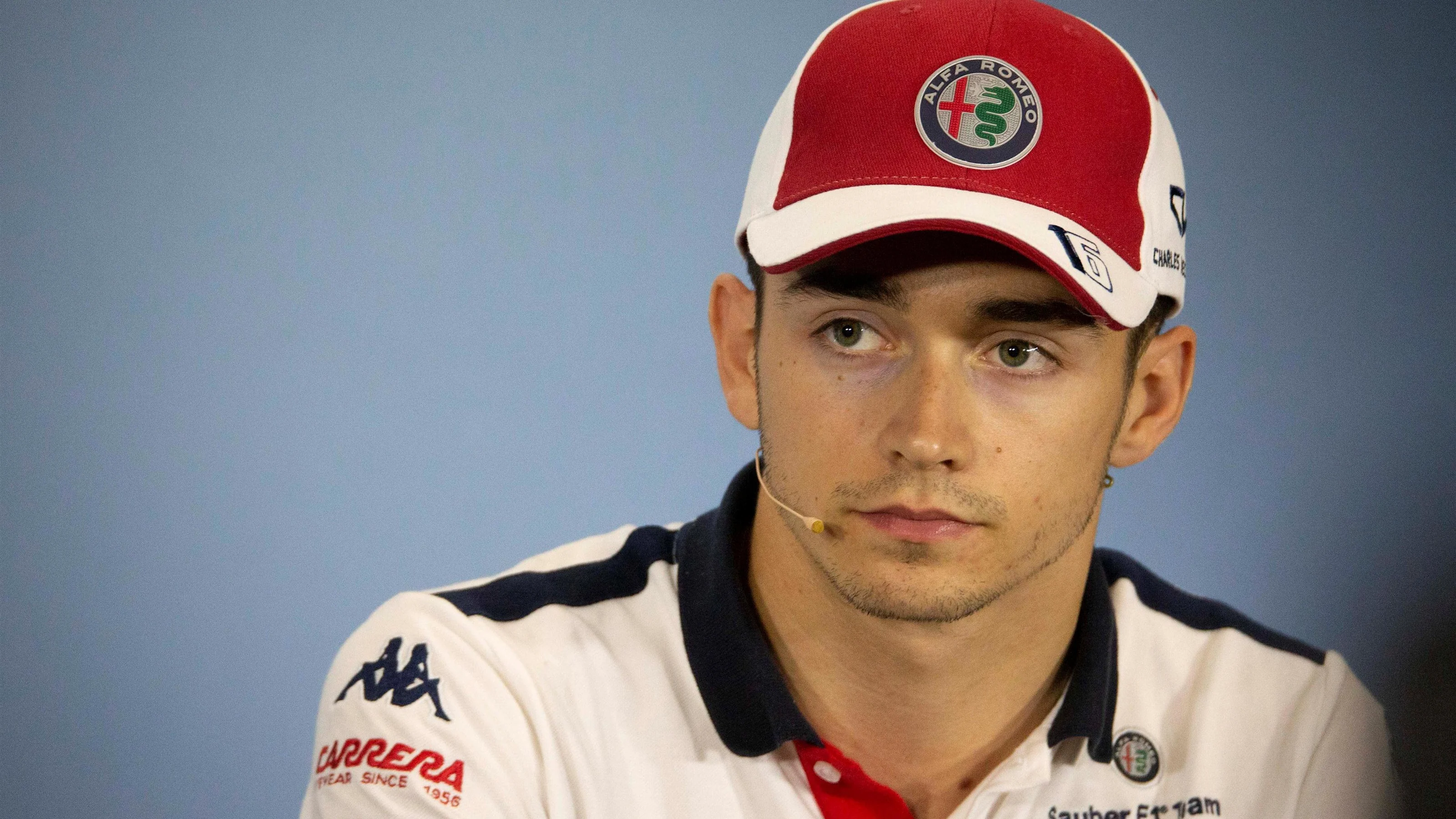 Charles Leclerc (MON) Alfa Romeo Sauber F1 Team in the Press Conference at Formula One World